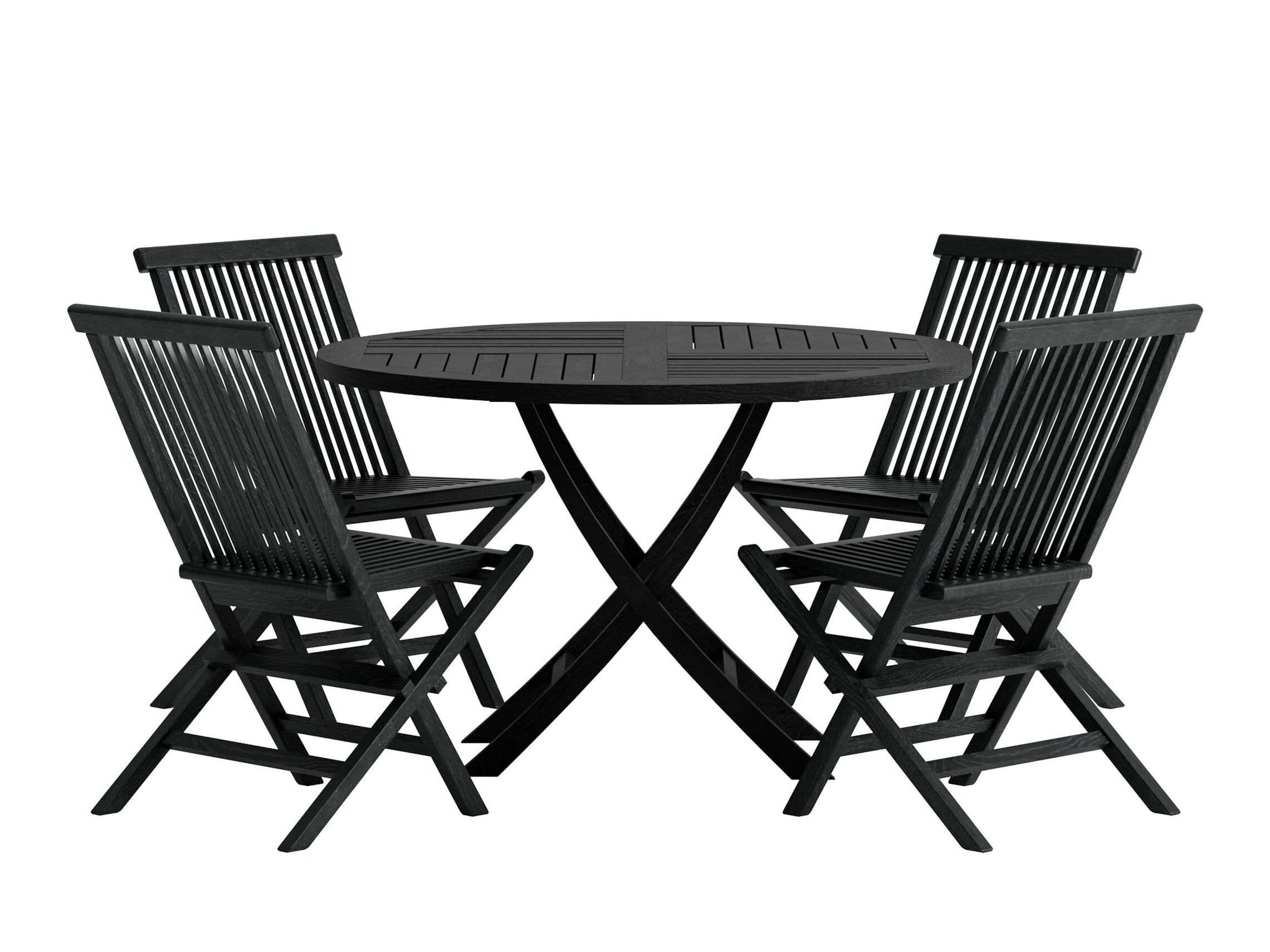 Conjunto de mesa e cadeiras Nunova 145 (Preto)