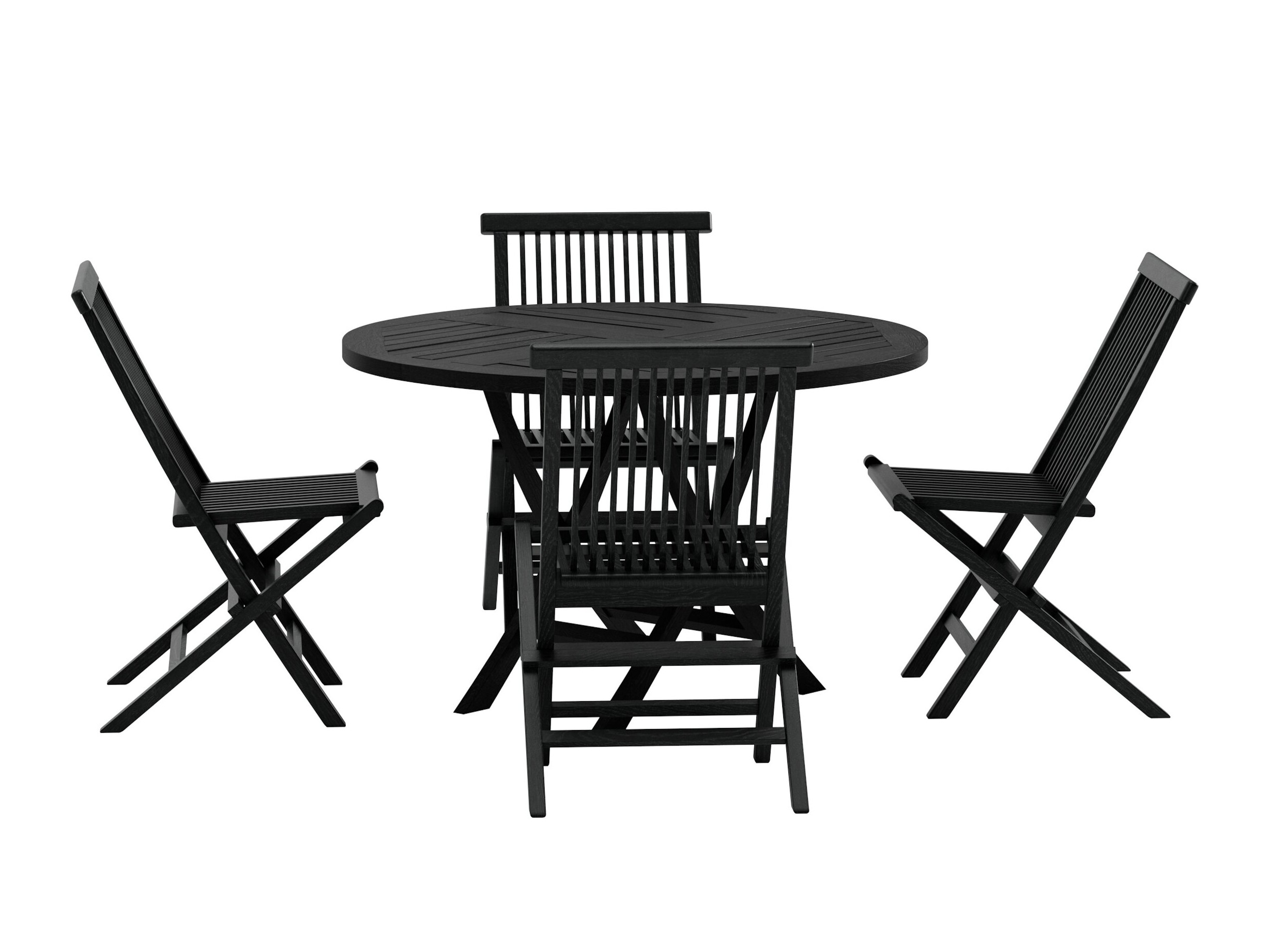 Conjunto de mesa e cadeiras Nunova 145 (Preto)