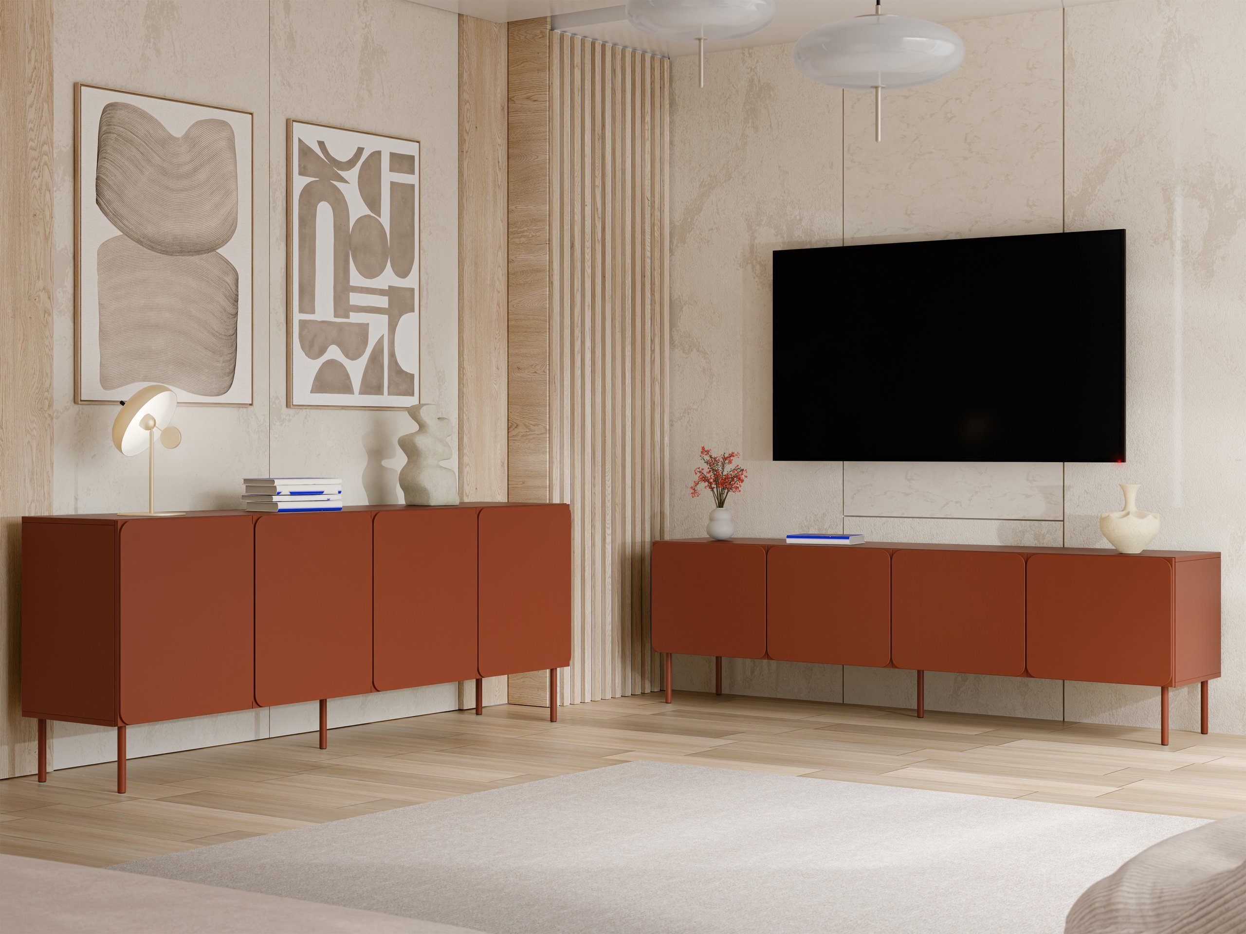 Conjunto para sala de estar Fentore 103 (Vermelho)