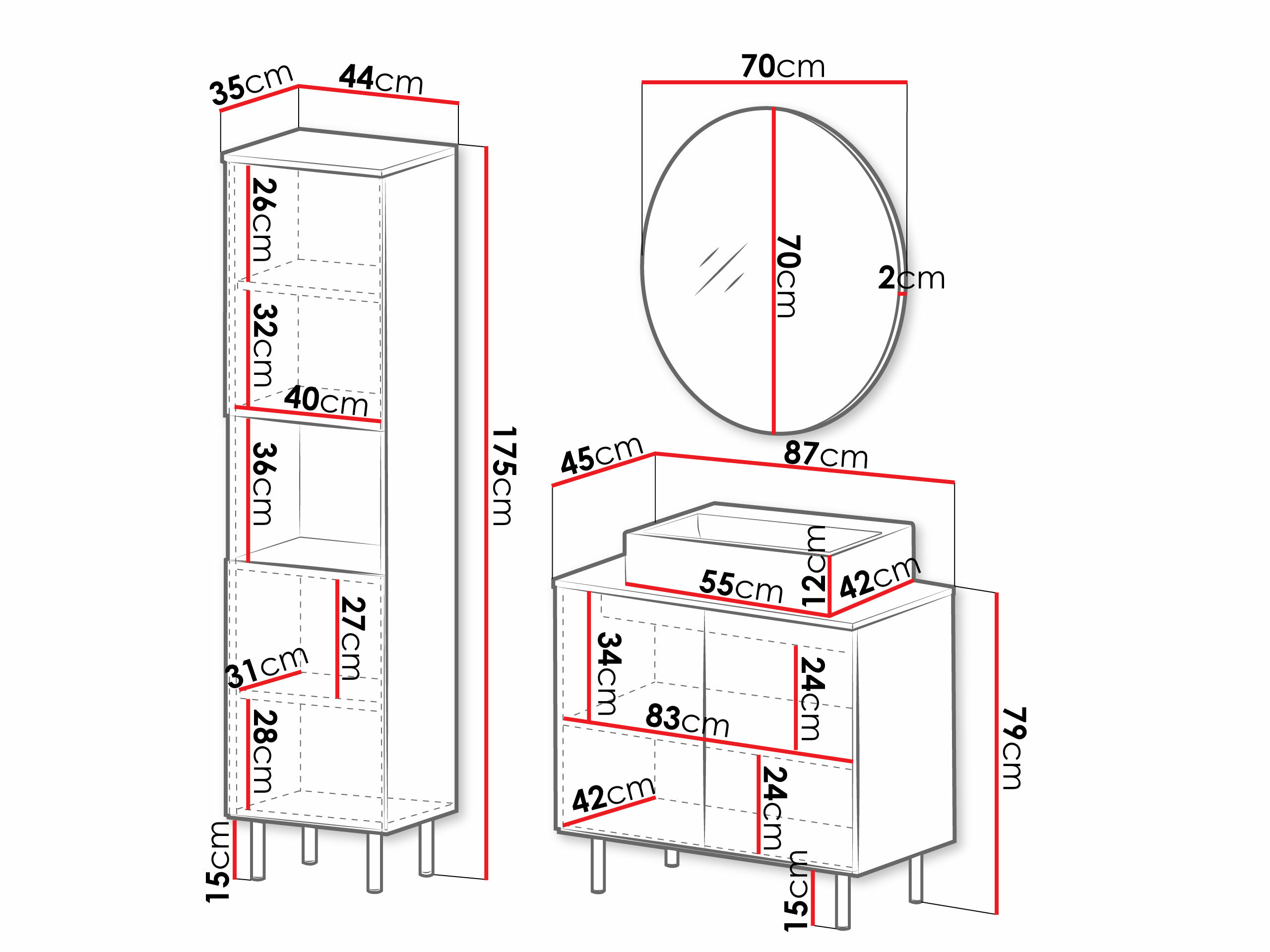 Conjunto para casa de banho SP6658