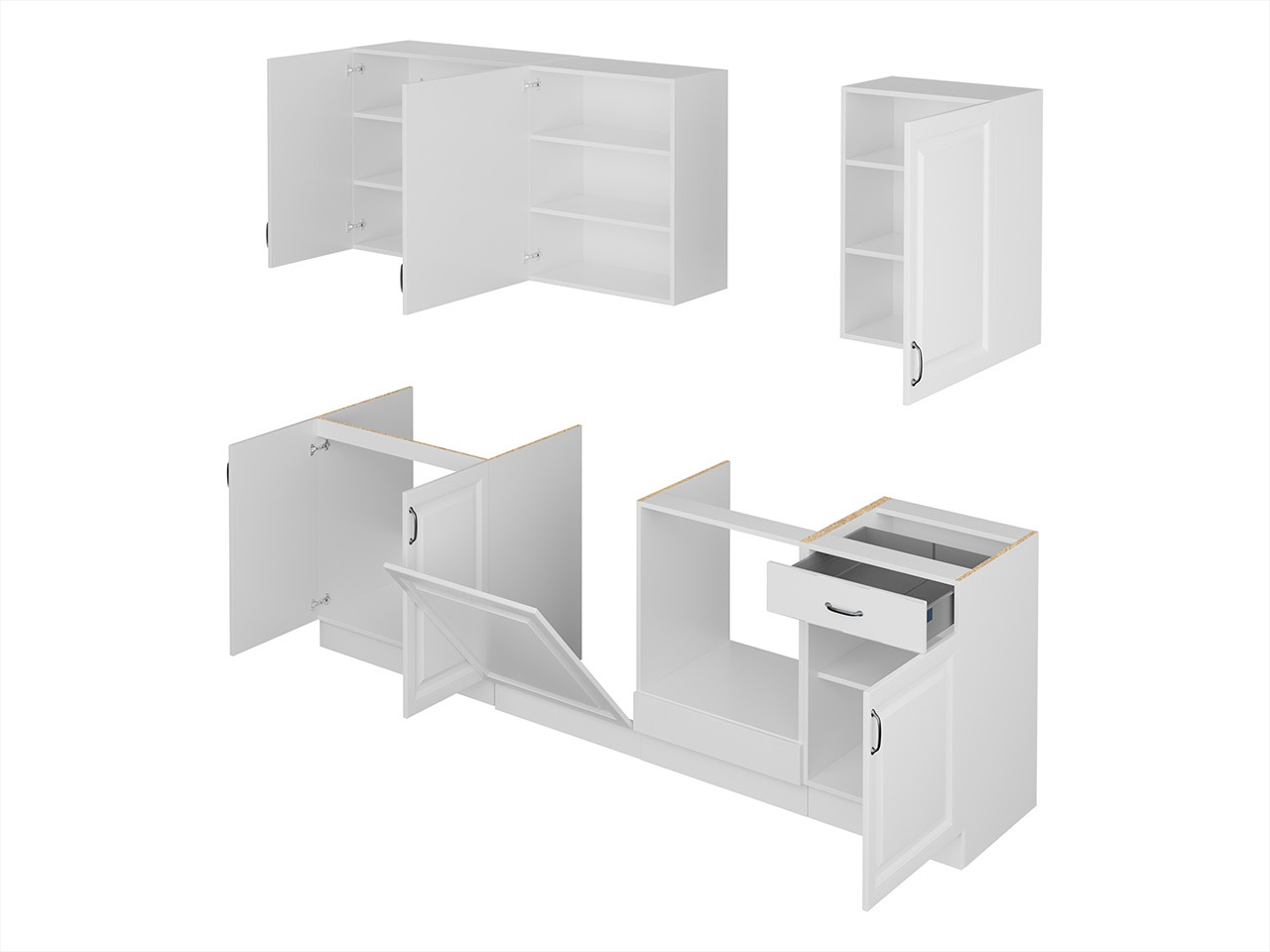 Conjunto de cozinha modular Retro White 150