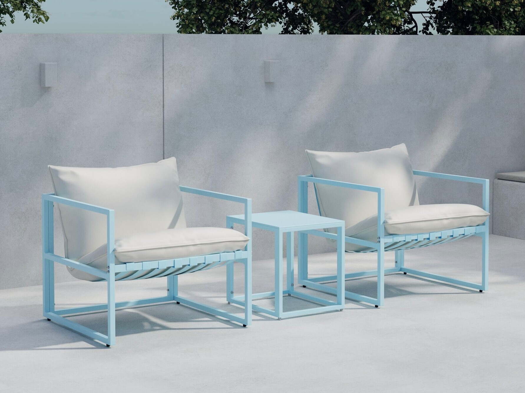 Conjunto de mobiliário para o exterior Dallas 5186 (Azul claro + Bege)