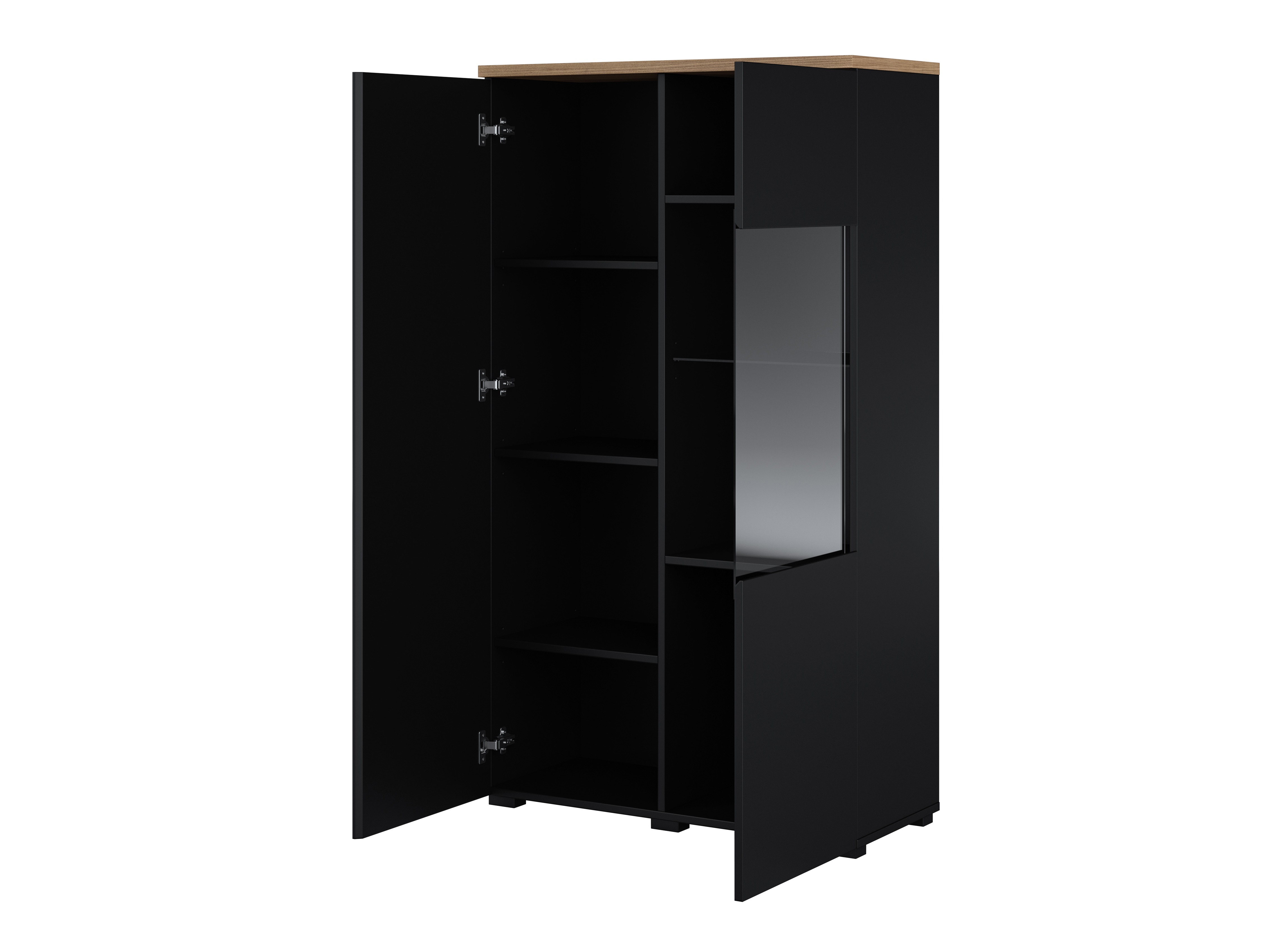 Estante Baletu 108 (Preto + Carvalho)