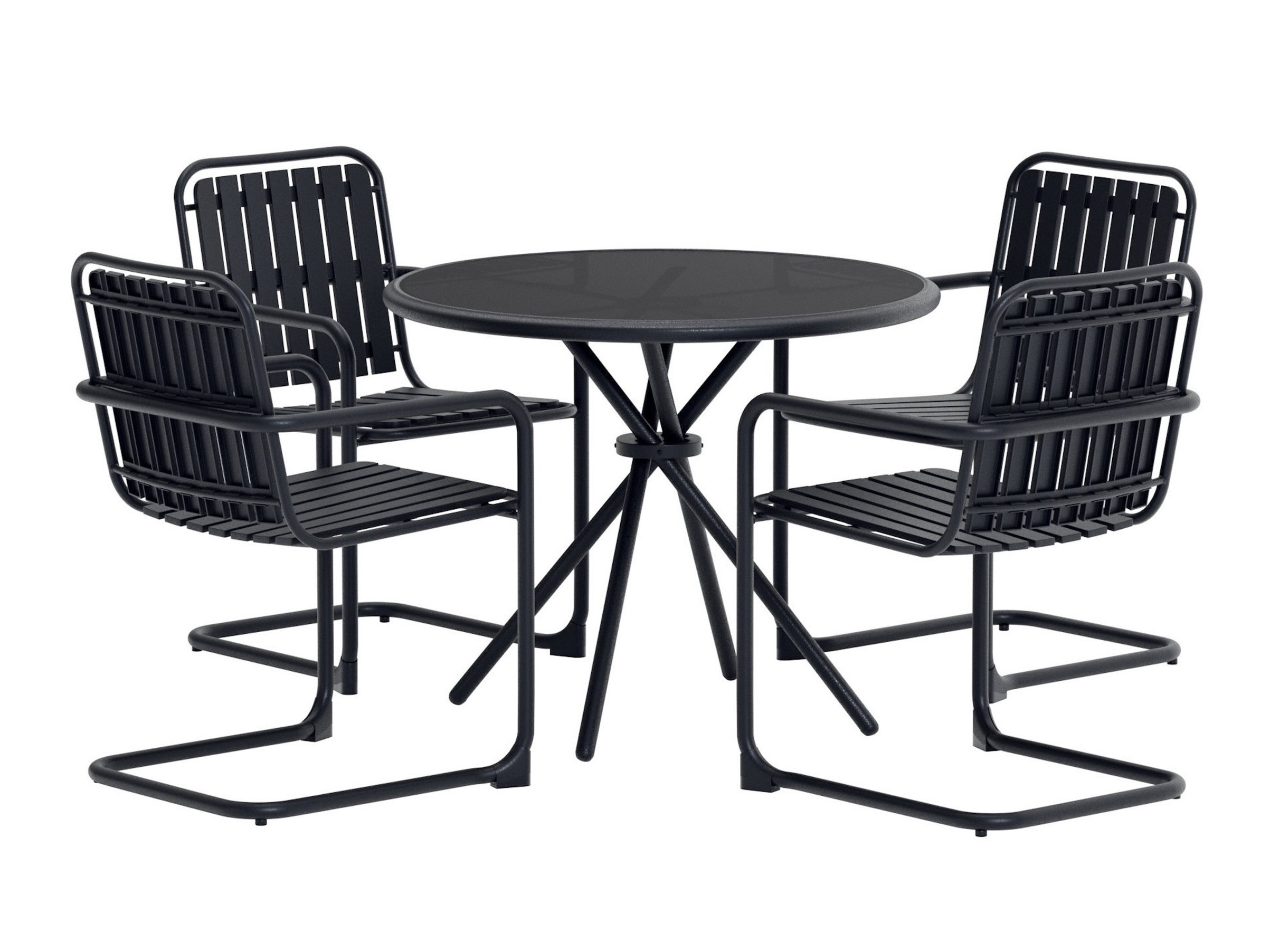 Conjunto de mesa e cadeiras Dallas 5192 (Preto)