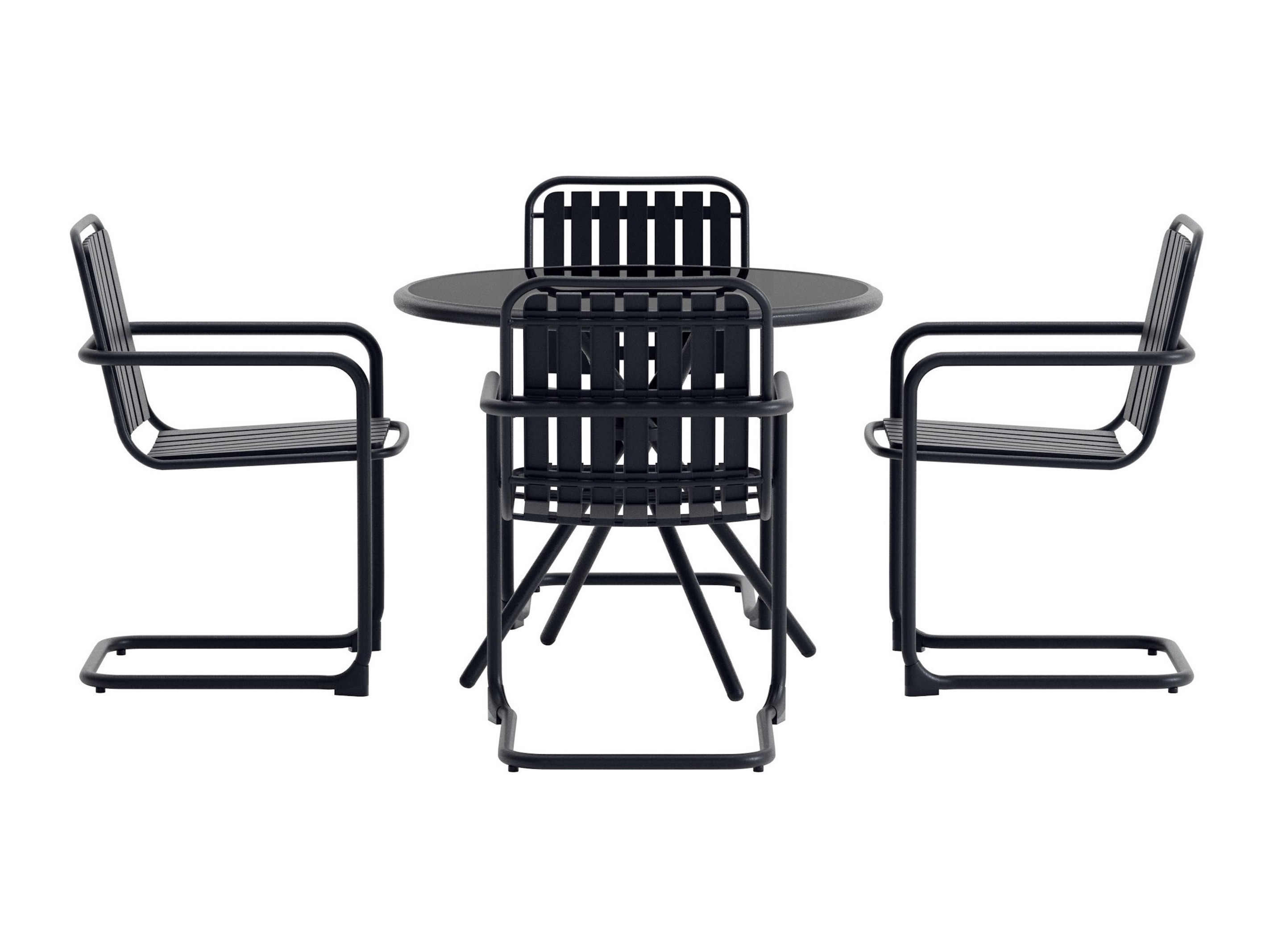 Conjunto de mesa e cadeiras Dallas 5192 (Preto)