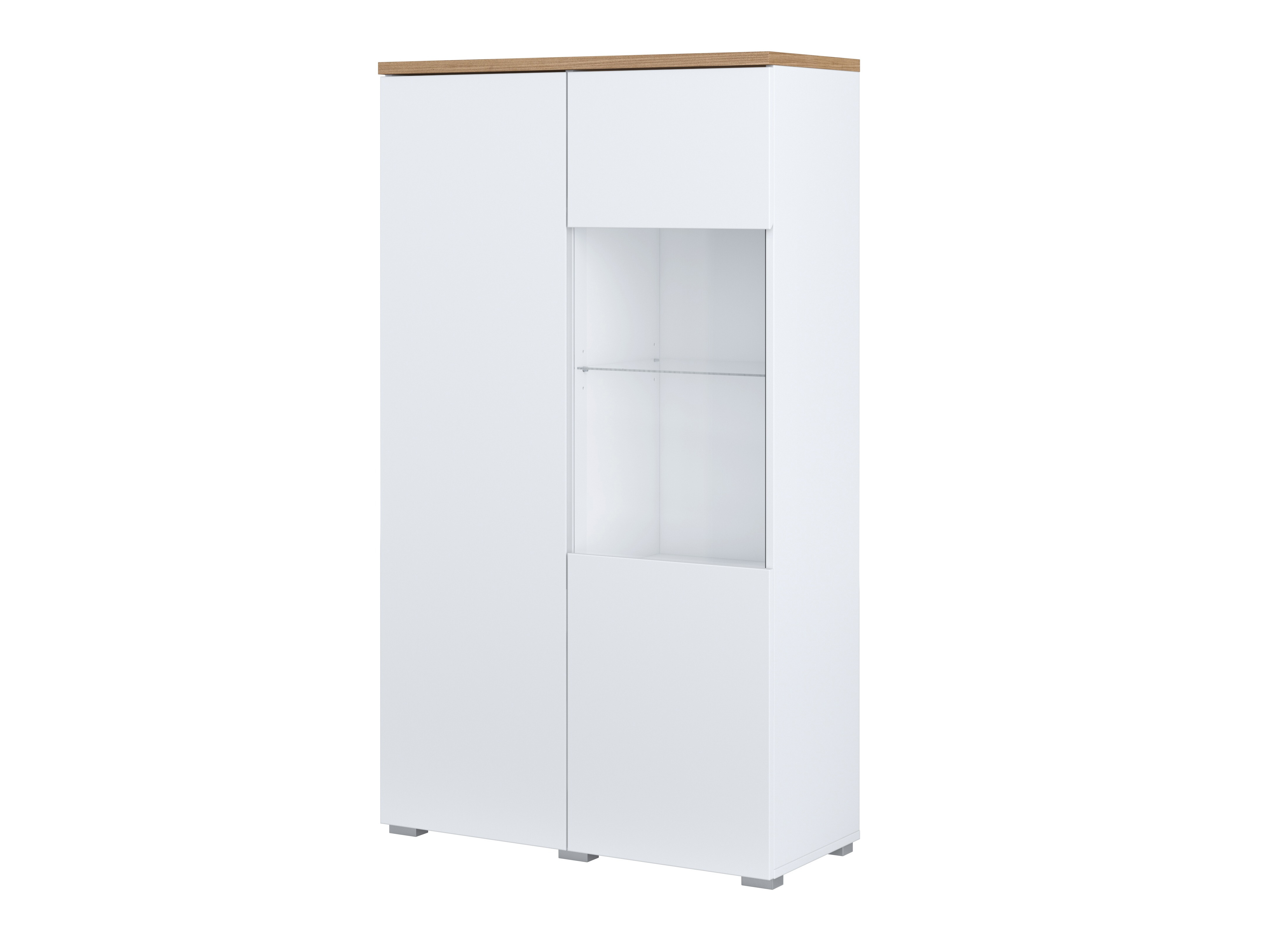 Estante Baletu 108 (Branco + Carvalho)