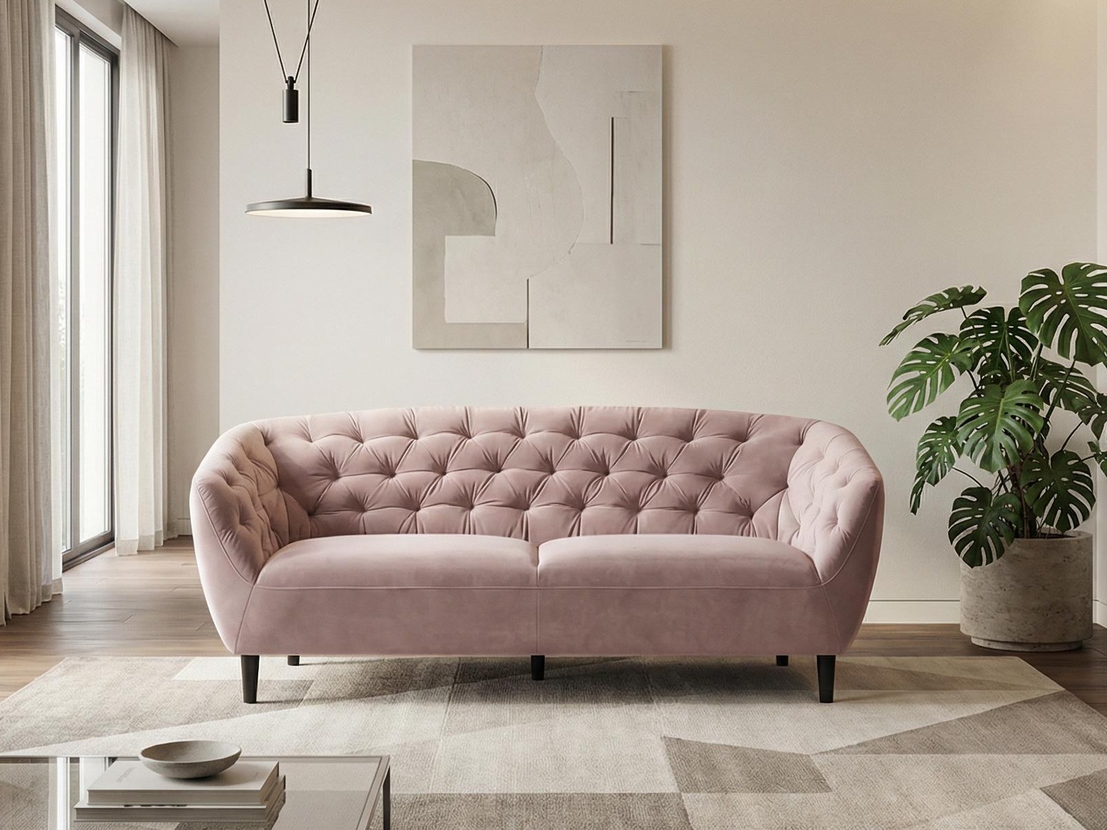 Chesterfield sofá Norsica 232 (Rosa Dusty)
