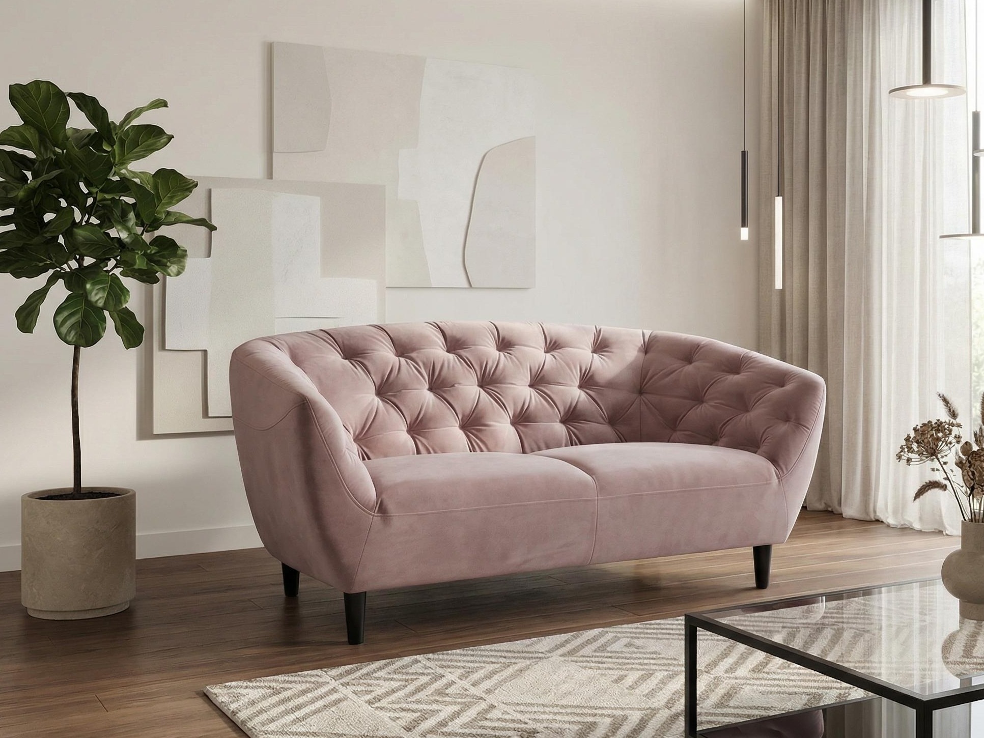 Chesterfield sofá Norsica 260 (Rosa Dusty)
