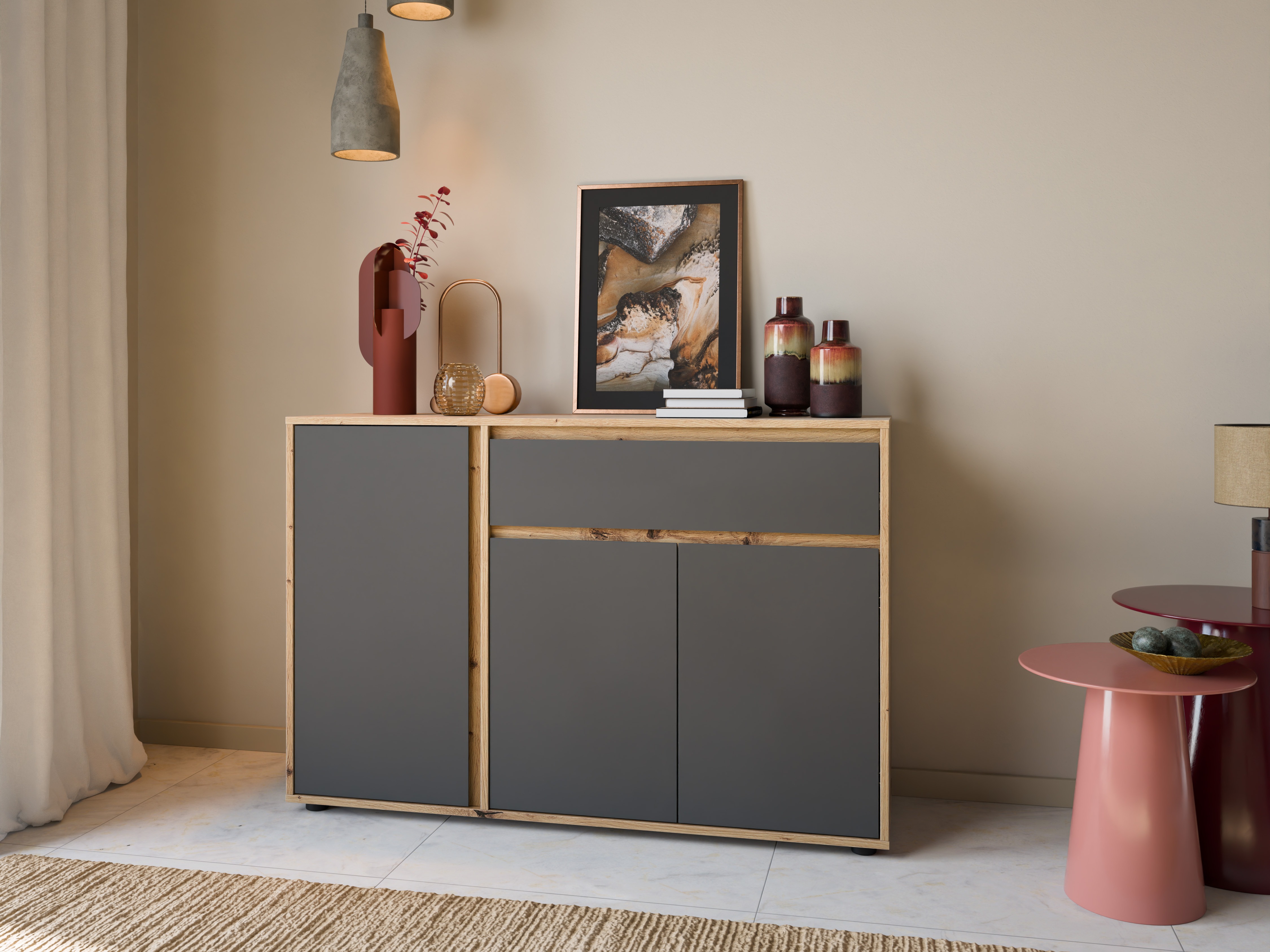 Cómoda Torcavi 100 (Antracite + Carvalho Artisan)
