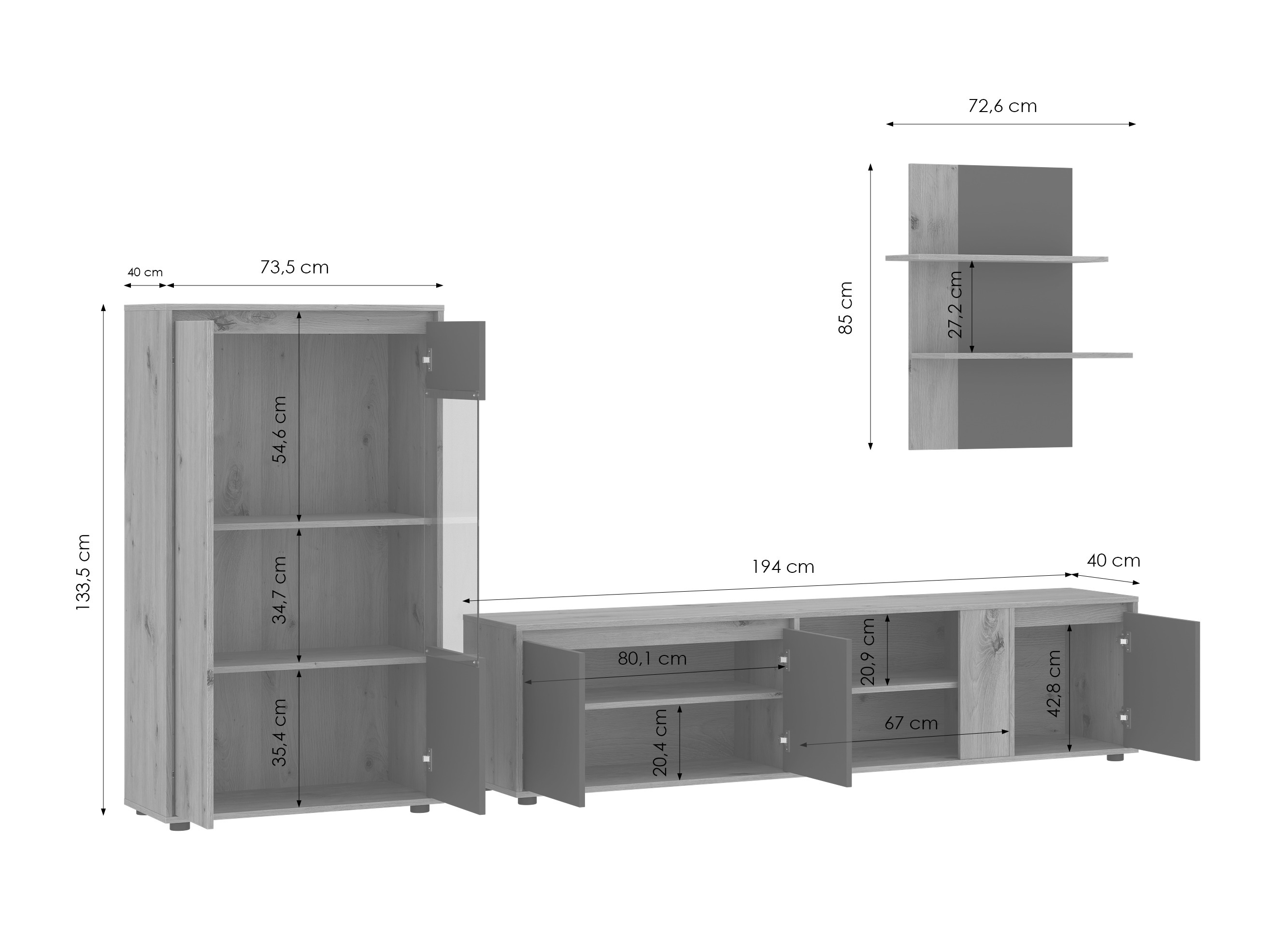 Conjunto para sala de estar Ontario 226