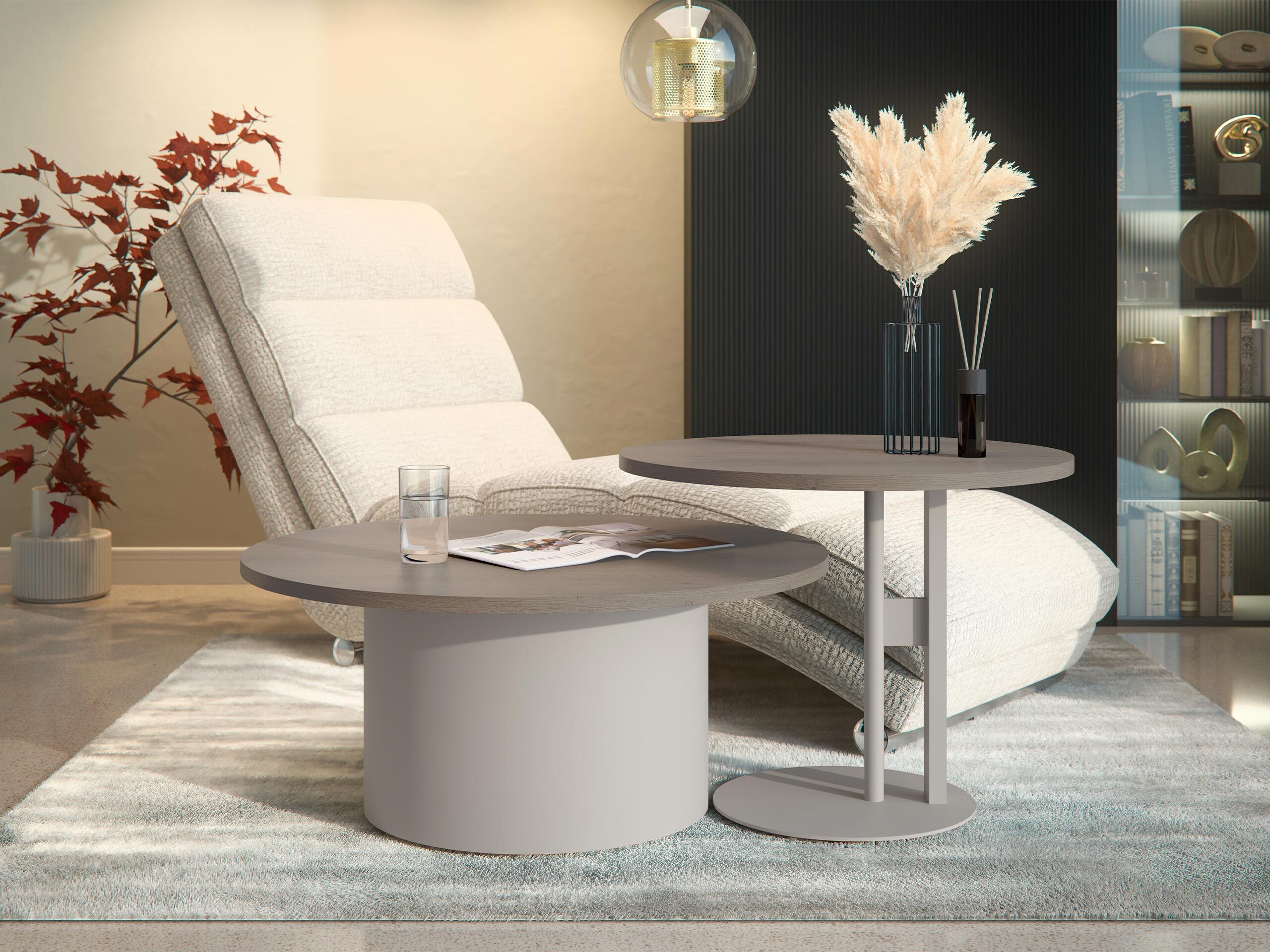 Conjunto de mesa de centro Oswego 160 (Carvalho)