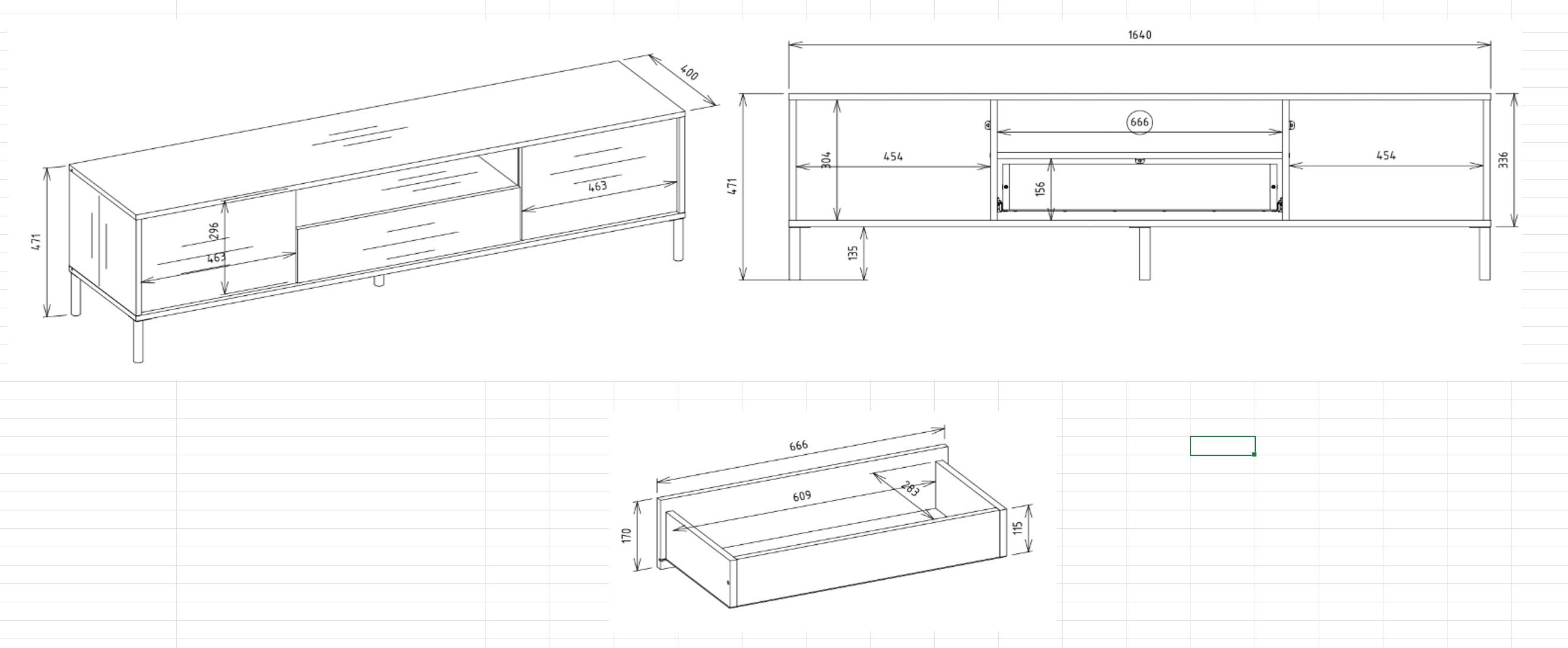 Móvel de TV Orlsone 100 (Caxemira)