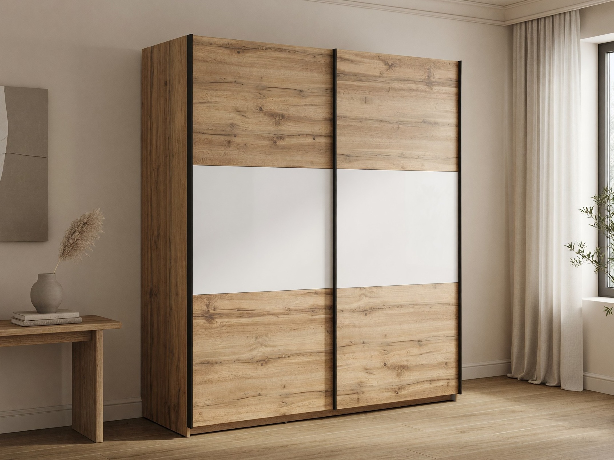 Roupeiro Livevaro 109 (Carvalho wotan + Branco)