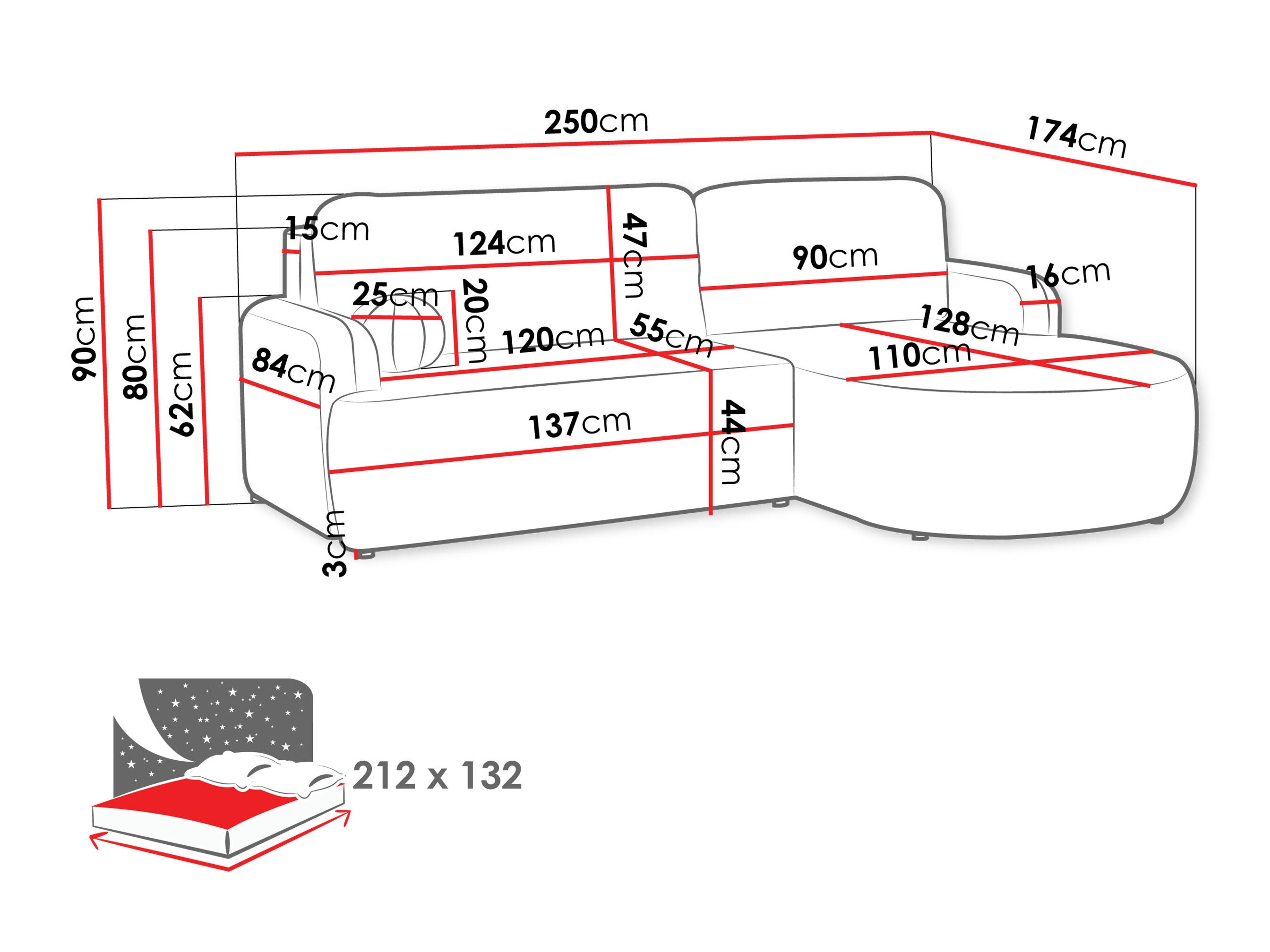 Sofá de canto Comfivo Popis (Lumo 65)