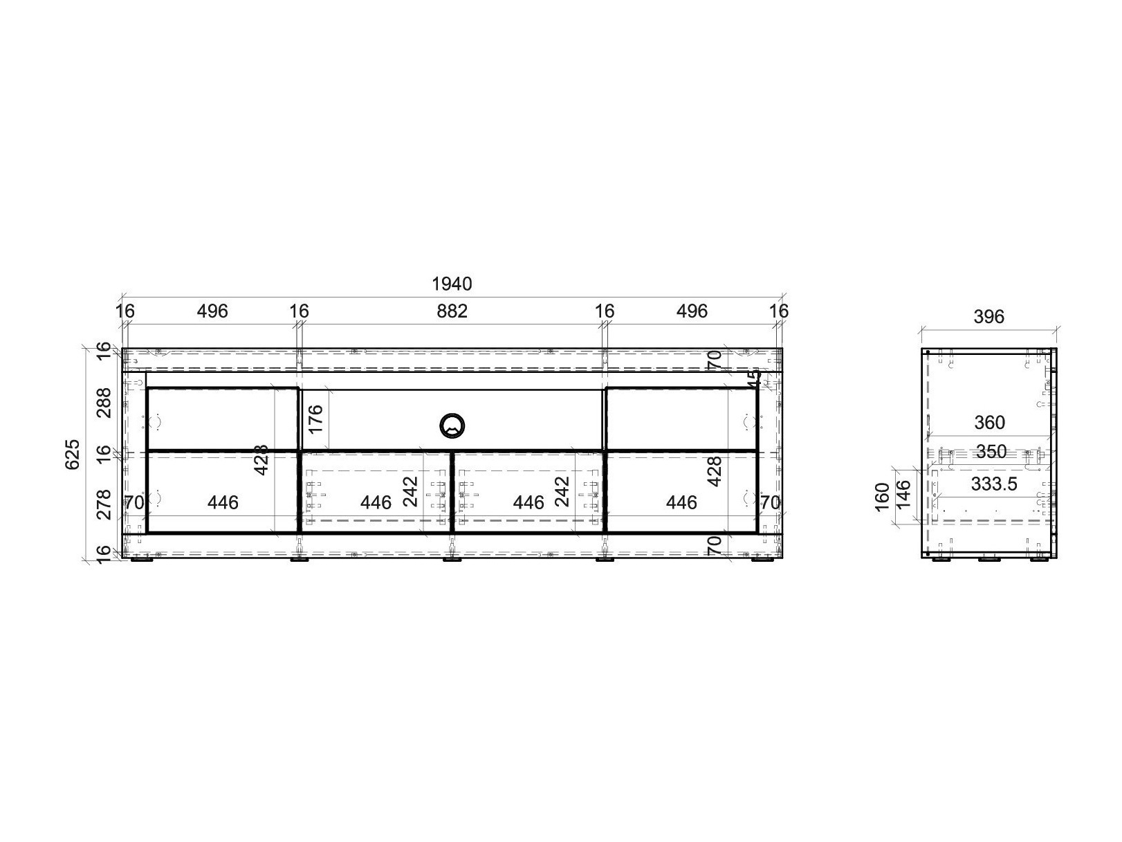 Conjunto para sala de estar Ophtola 121 (Esquerda)