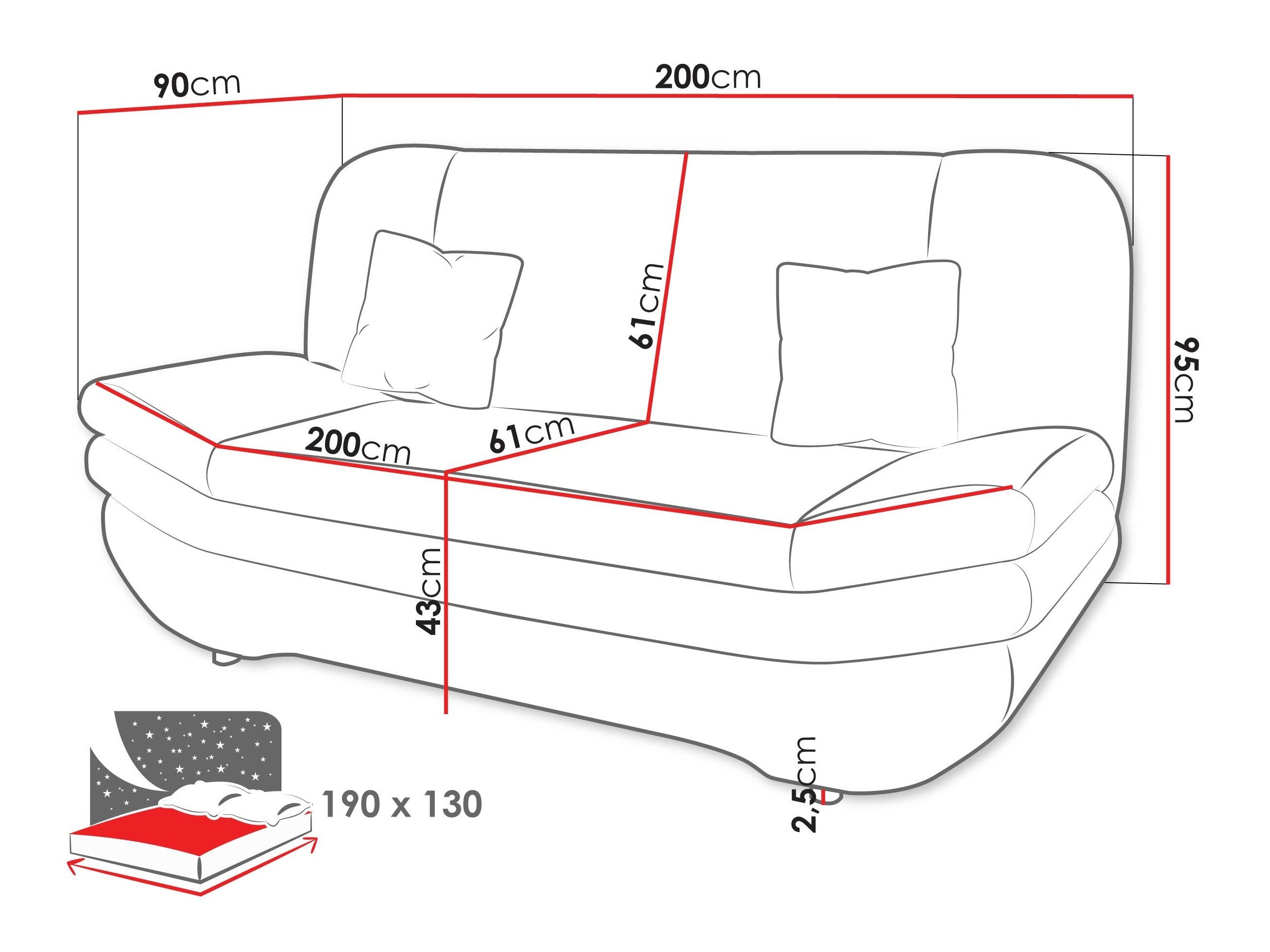 Sofá-cama Comfivo Silva (Margo 227.09)