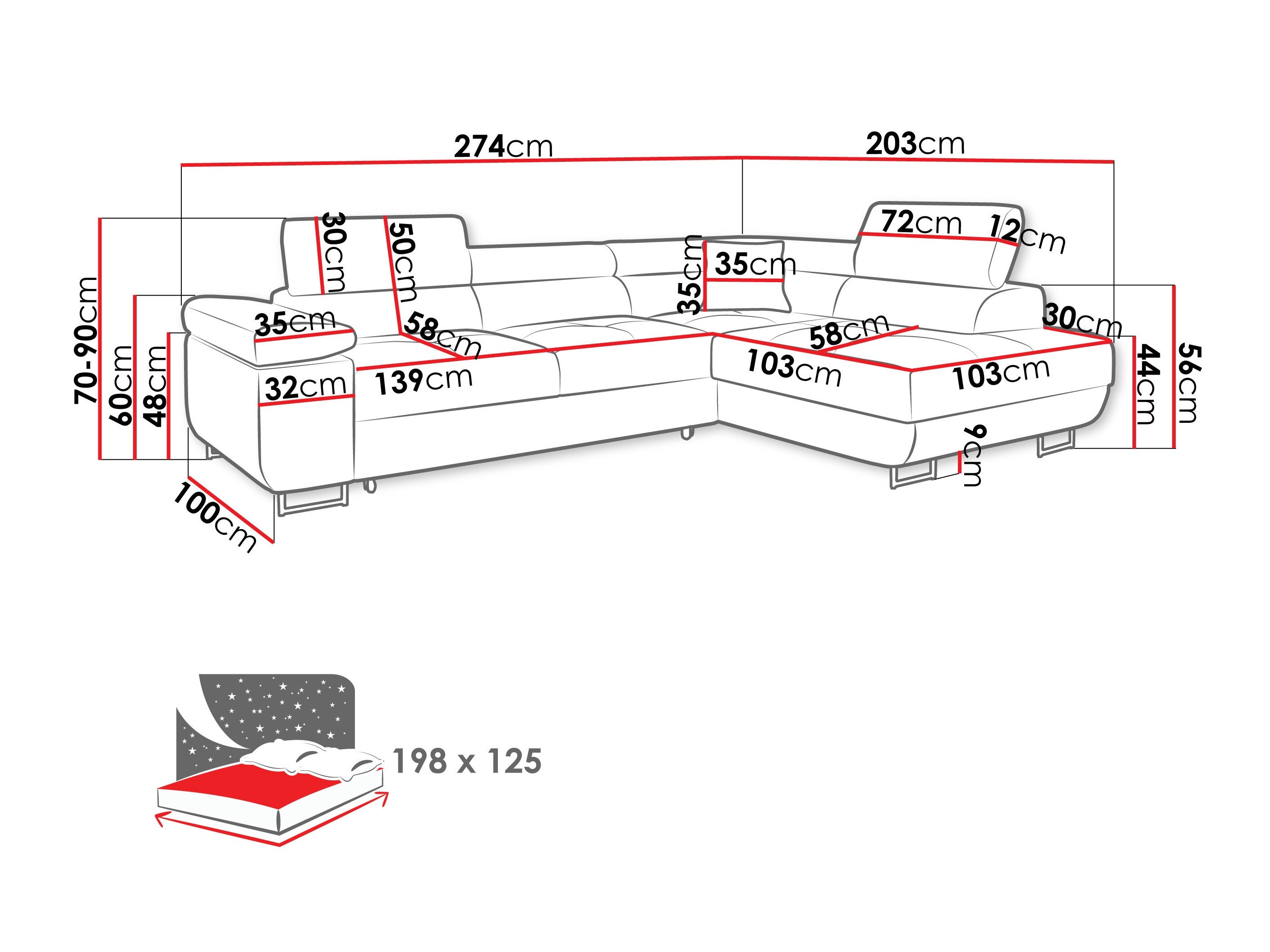 Sofá de canto Comfivo Vinetum (Poso 14)