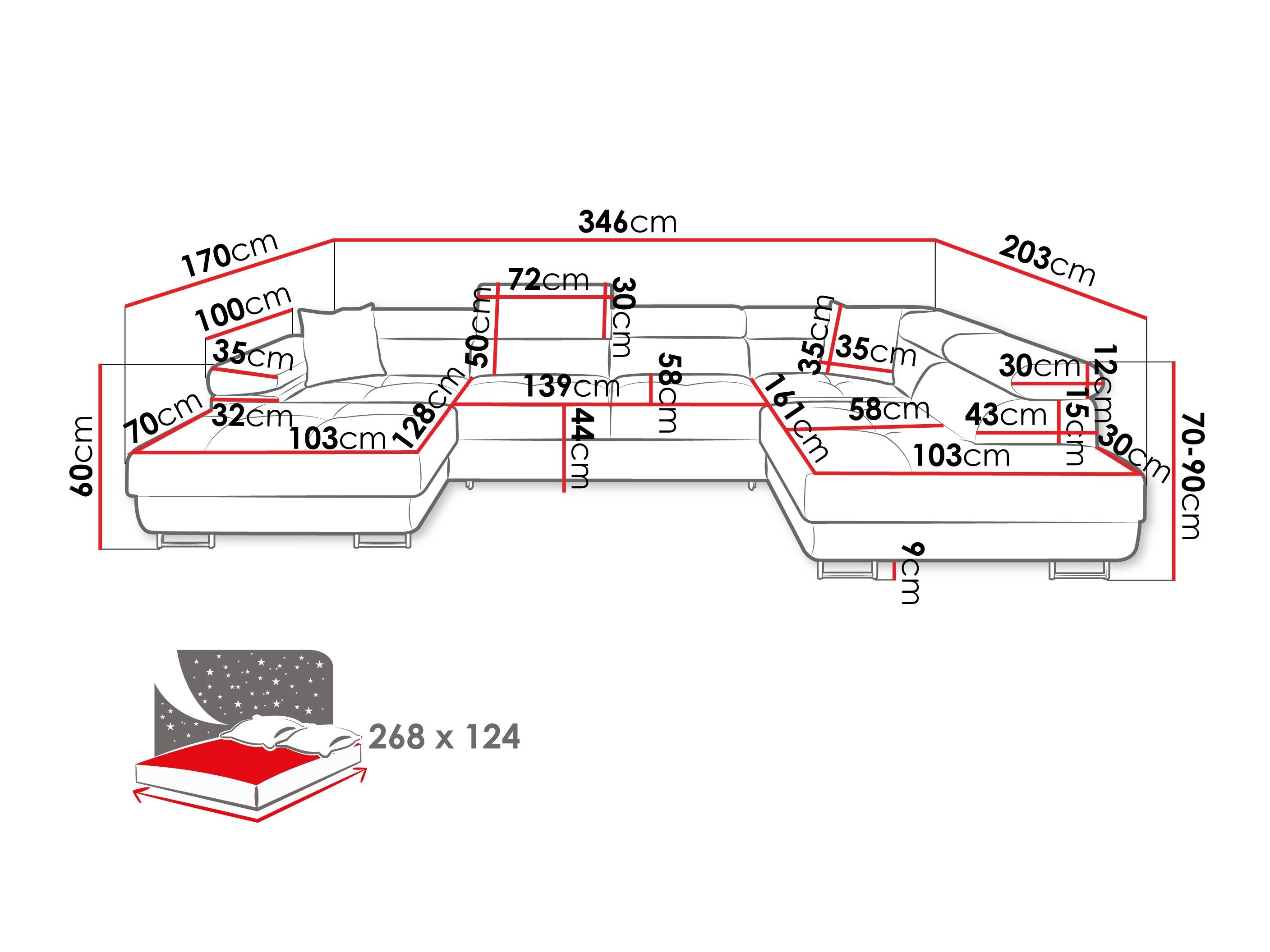 Sofá de canto Comfivo Vinetum III (Lux 05)