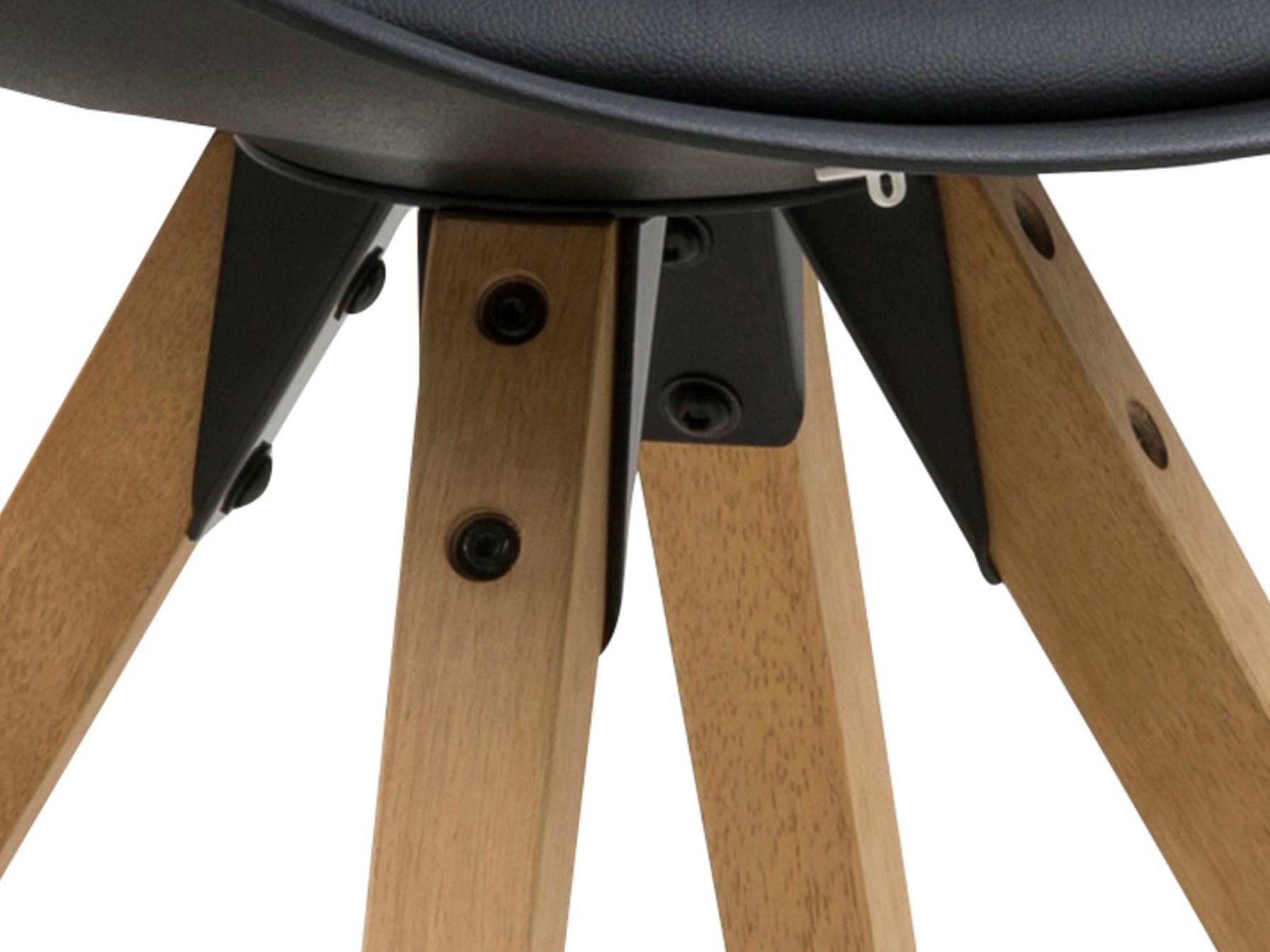 Cadeira Norsica 133 (Preto + Madeira clara)