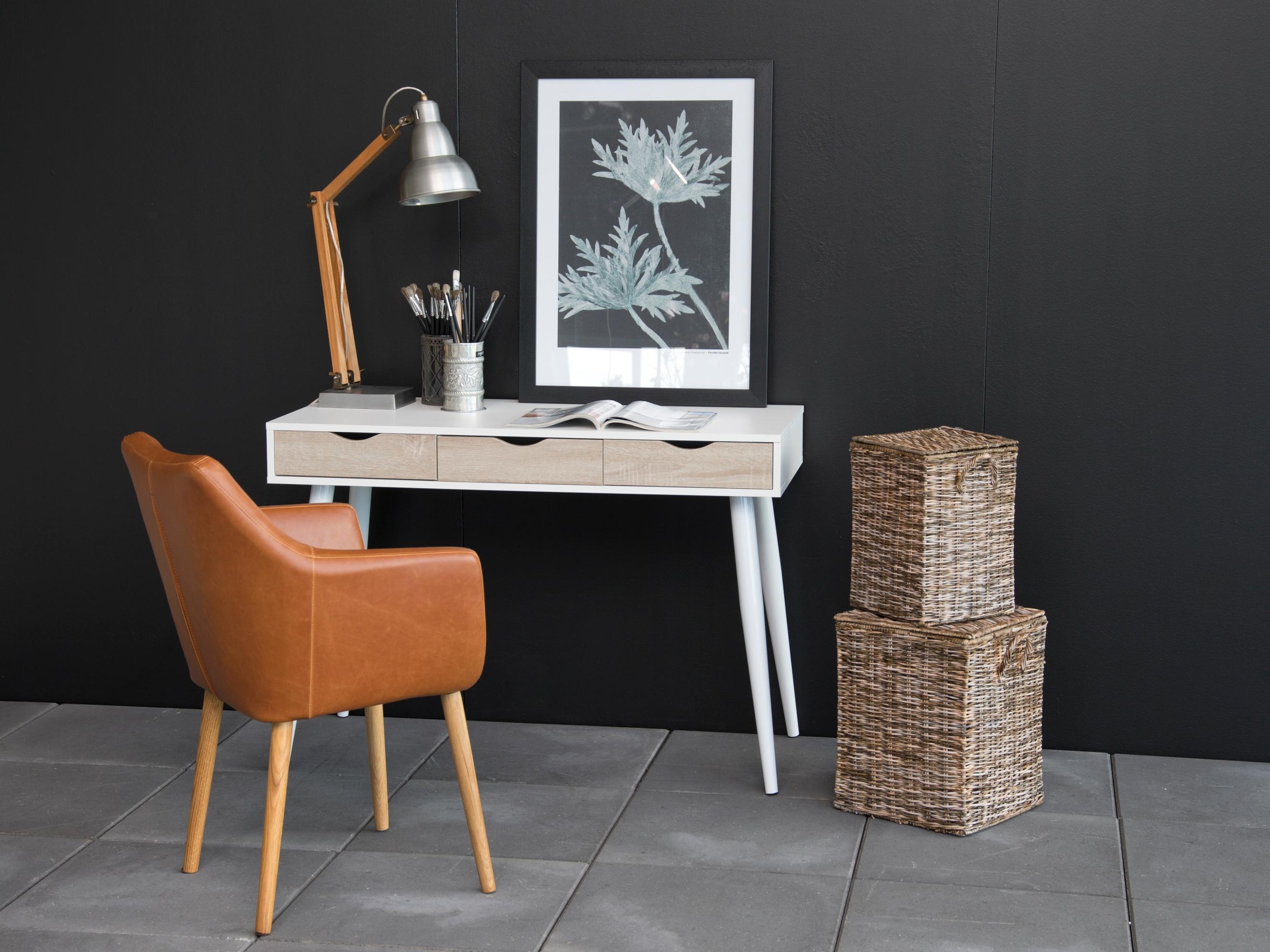 Mesa de escritório Norsica 113 (Branco + Carvalho)