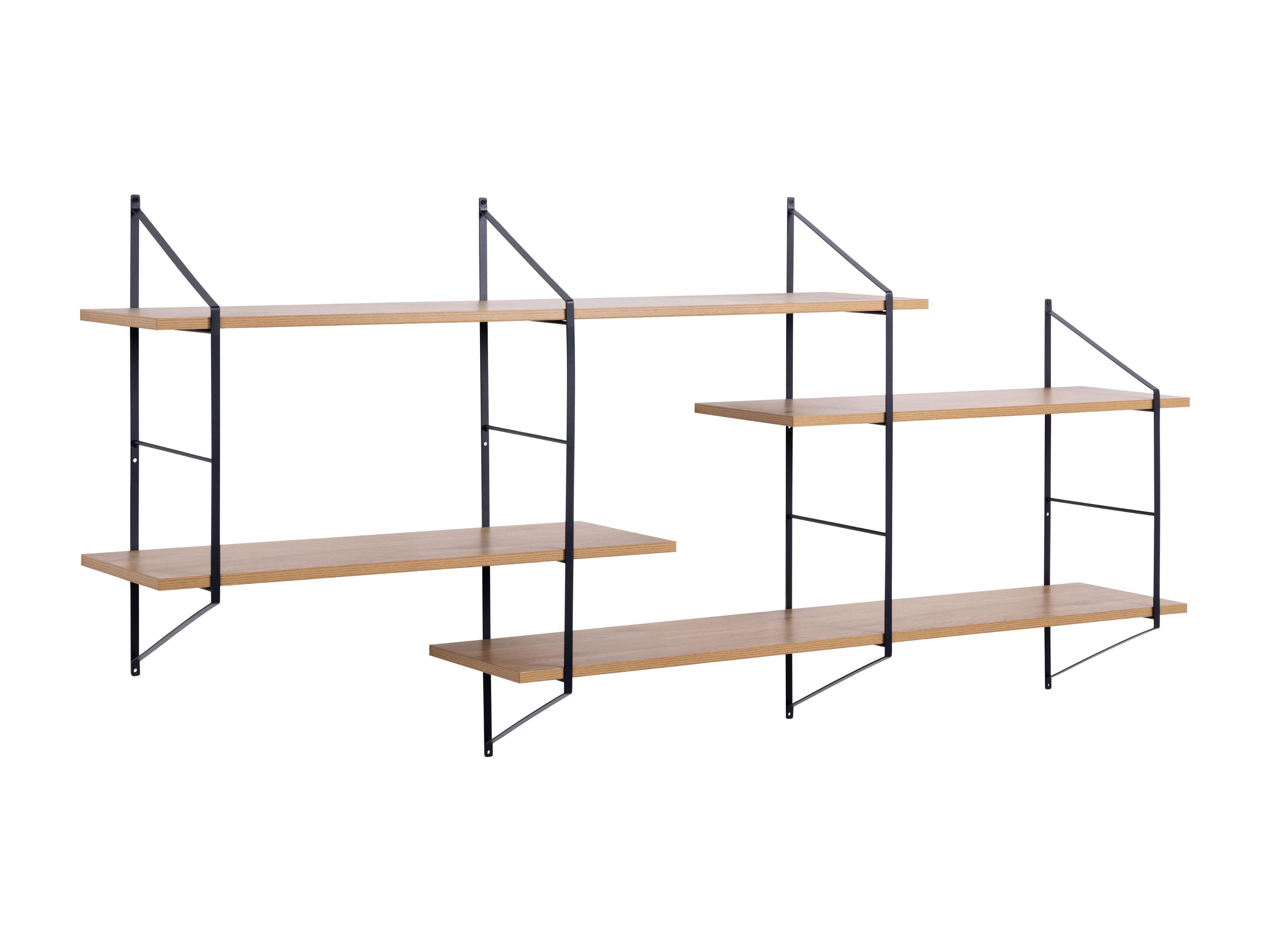 Estante de parede Norsica 447 (Castanho claro + Preto)