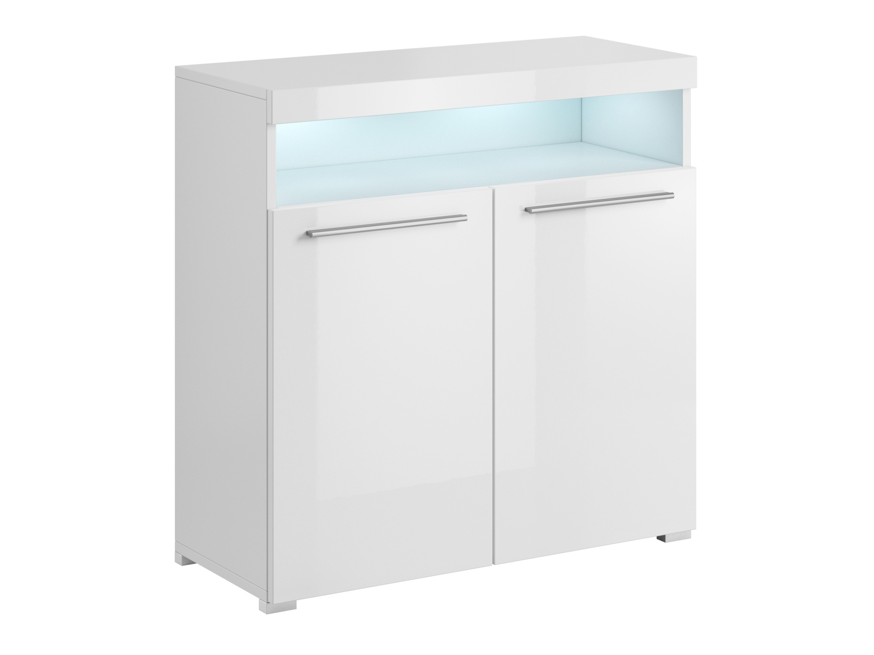 Aparador Torvire 114 (Branco + Branco brilhante)