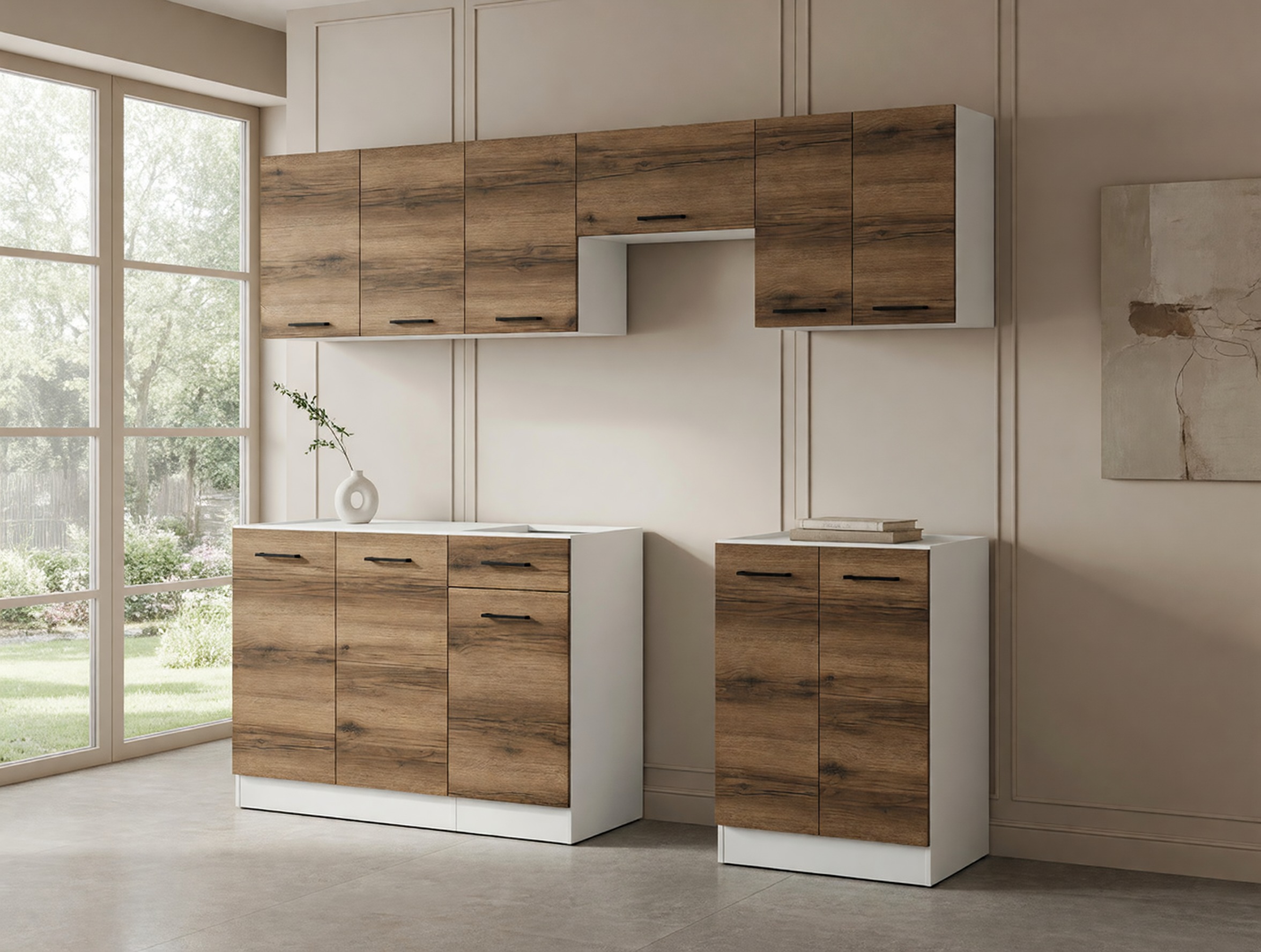 Conjunto para cozinha Boston 498 (Carvalho delano escuro)