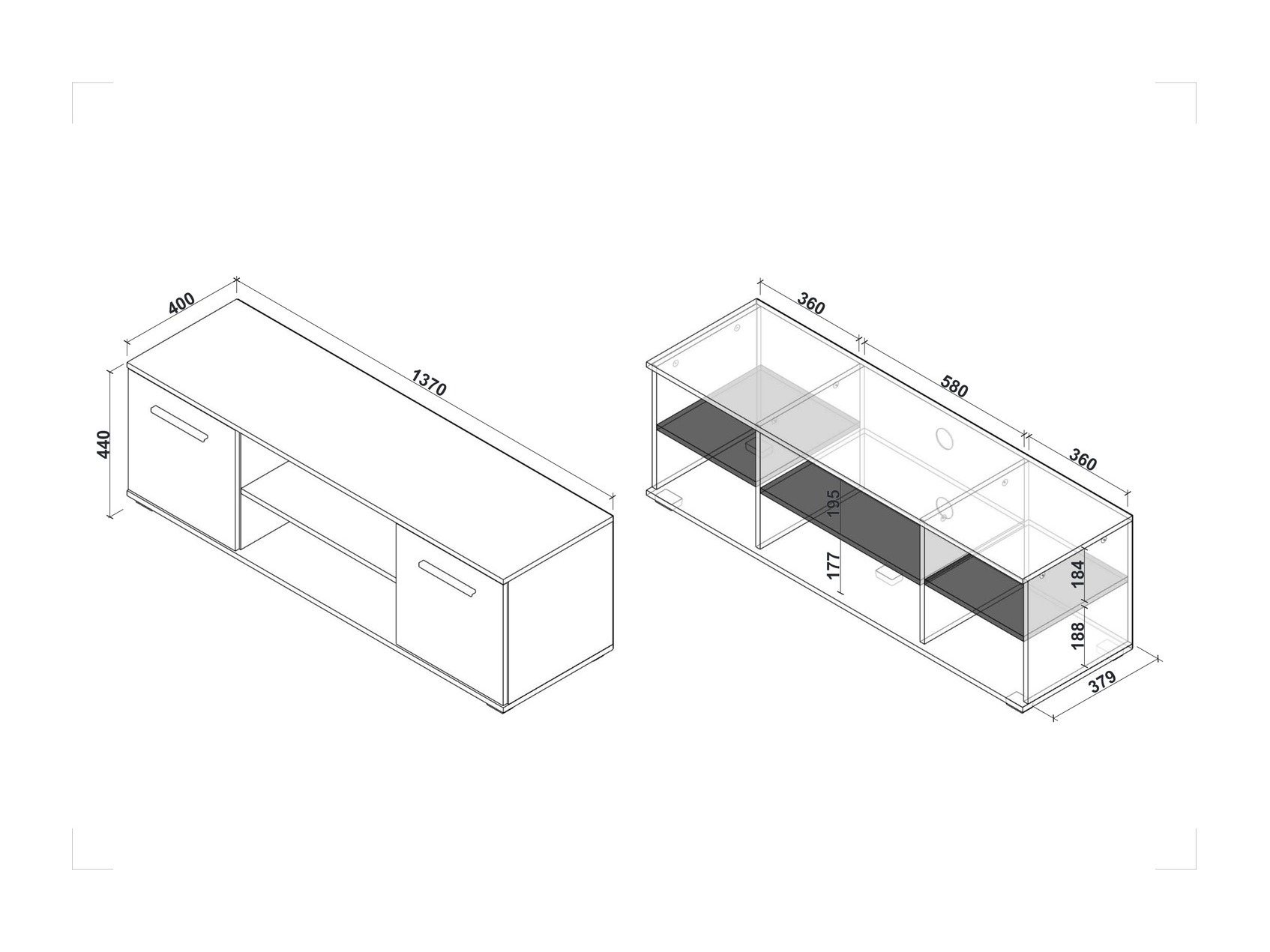 Móvel de TV Cirveso 109 (Carvalho sonoma)