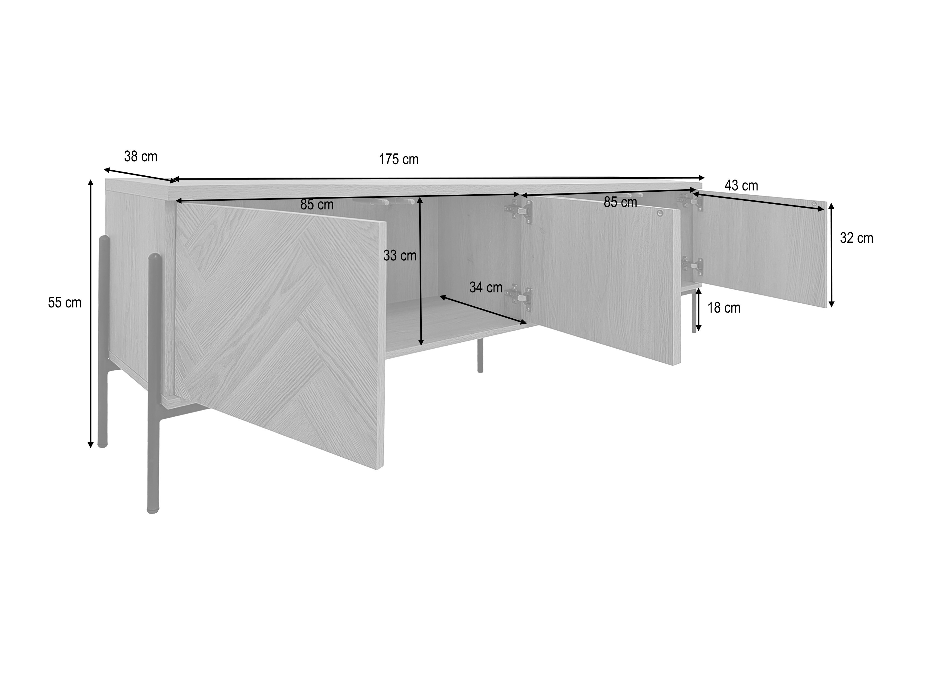 Móvel de TV Denton 1525 (Carvalho)