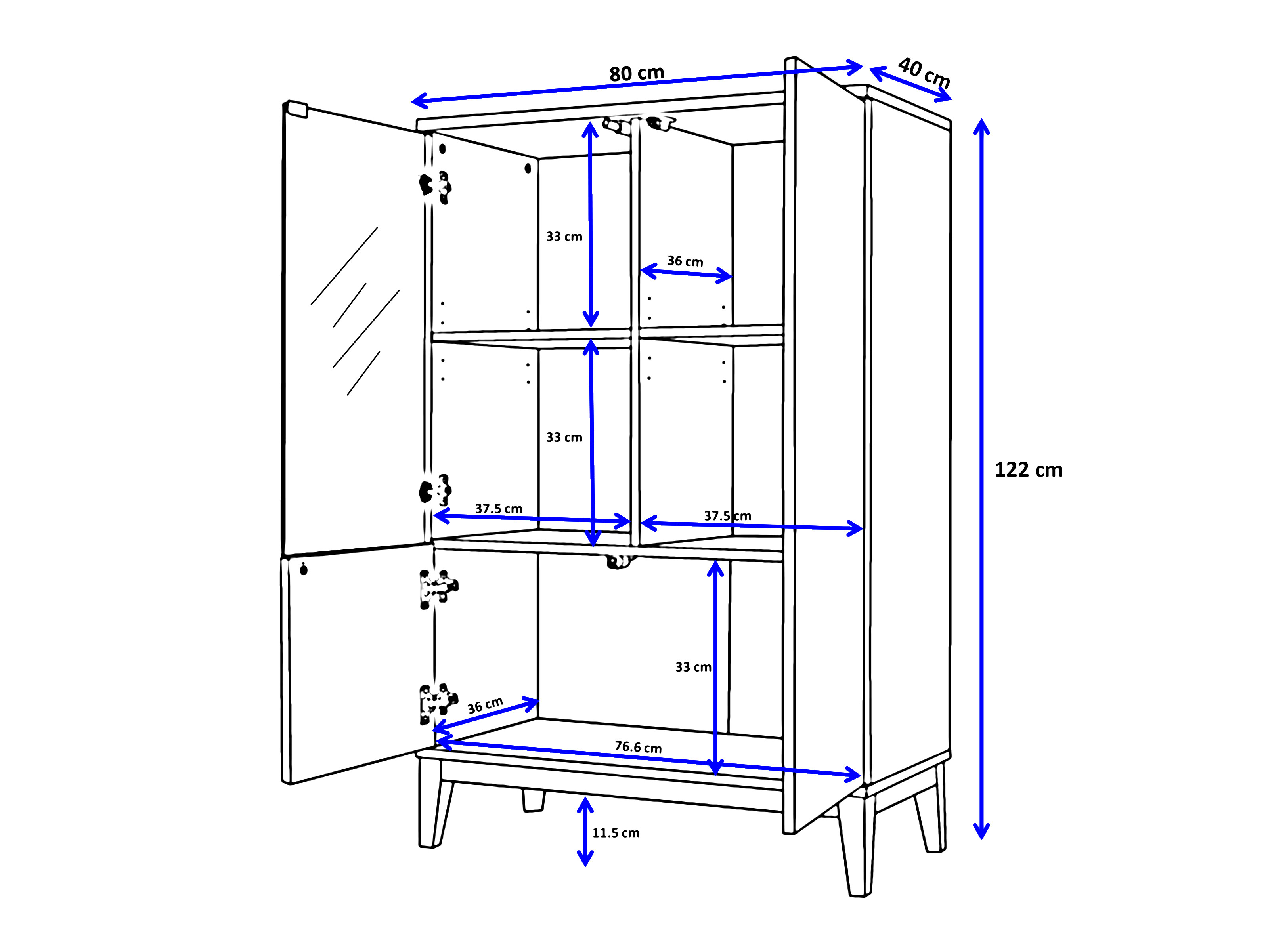 Aparador Felmelo 102 (Branco + Carvalho wotan)