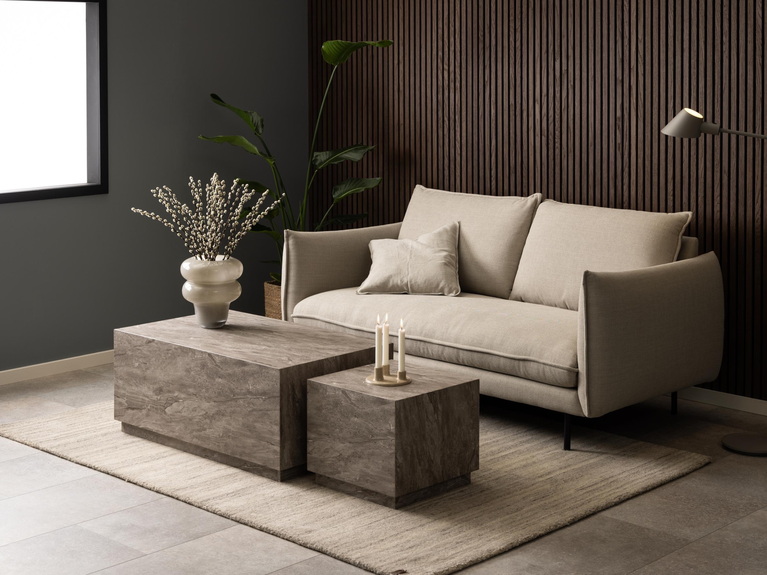 Conjunto de mesa de centro Norsica 894 (Cinzento mármore)