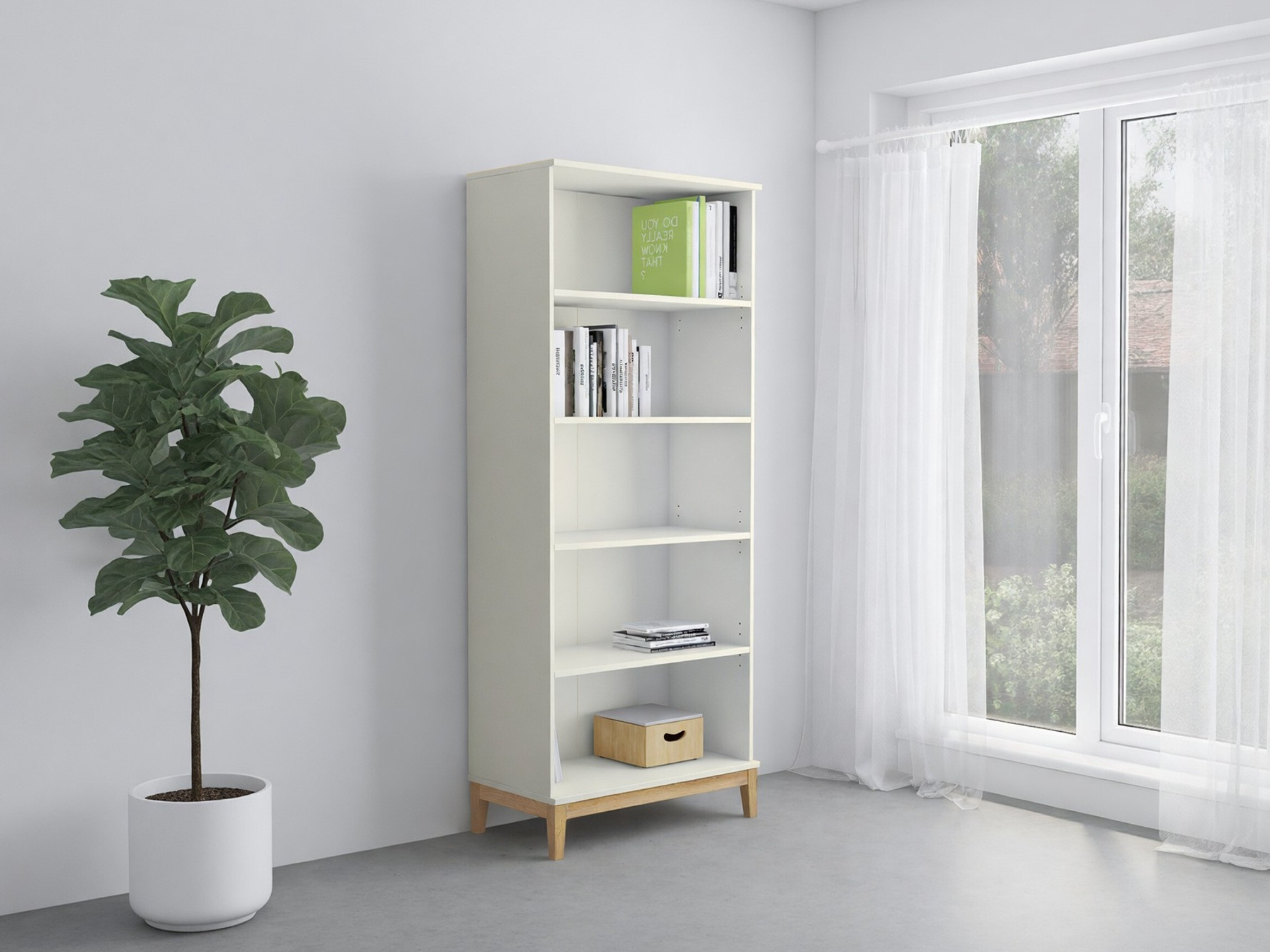 Estante Felmelo 101 (Branco + Carvalho wotan)