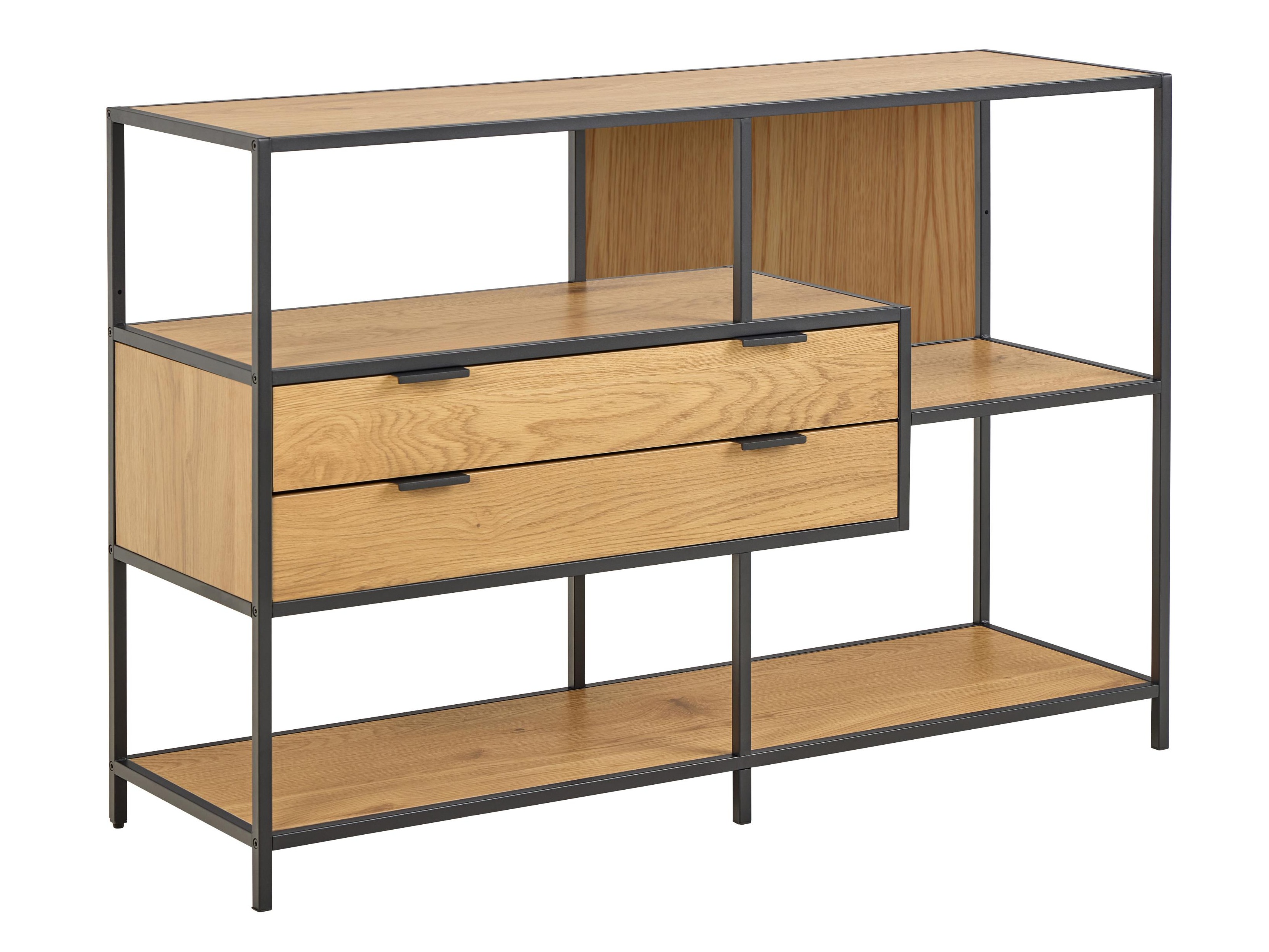 Estante Norsica Sevferi 183 (Preto + Carvalho selvagem)