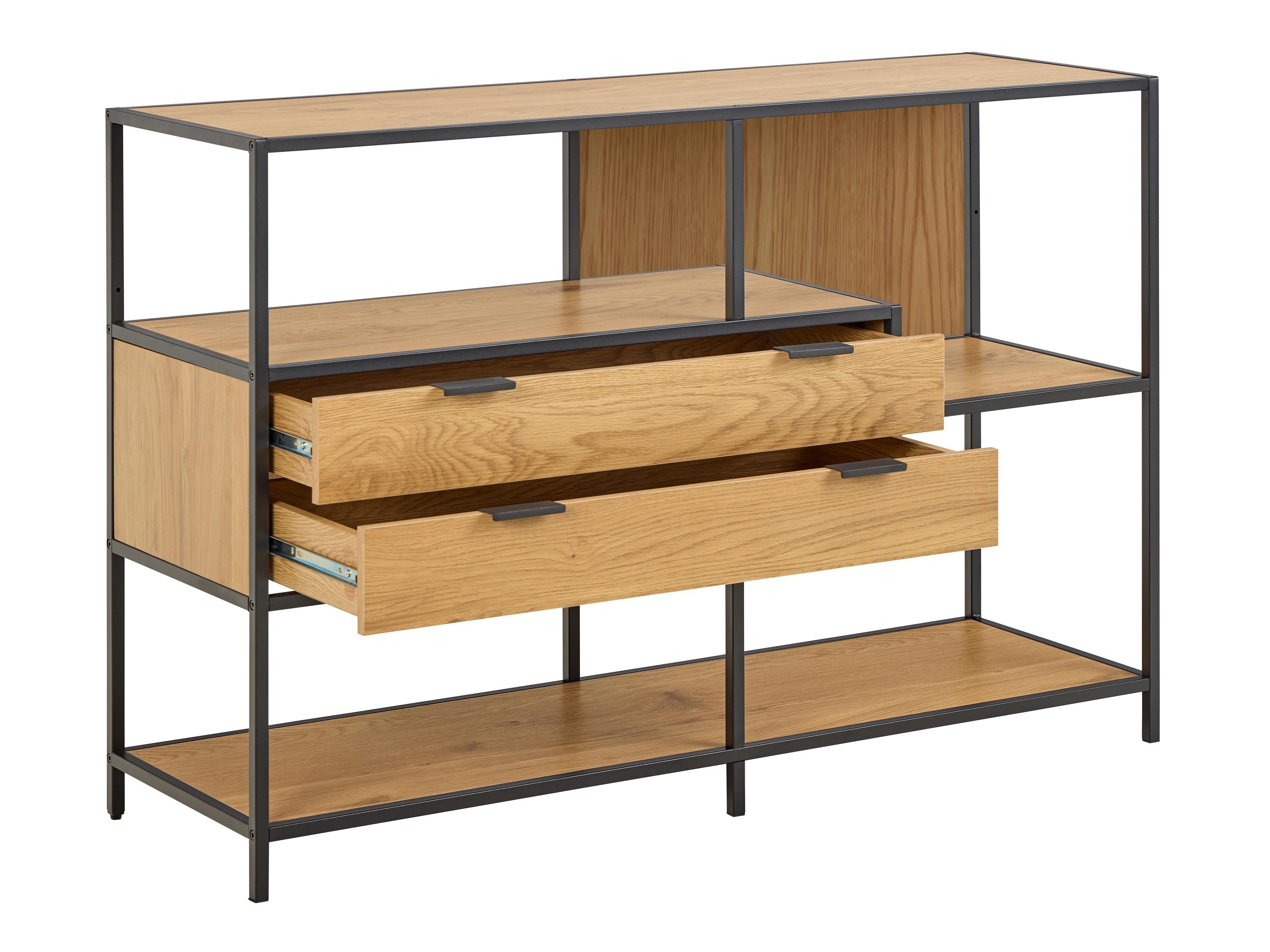 Estante Norsica Sevferi 183 (Preto + Carvalho selvagem)