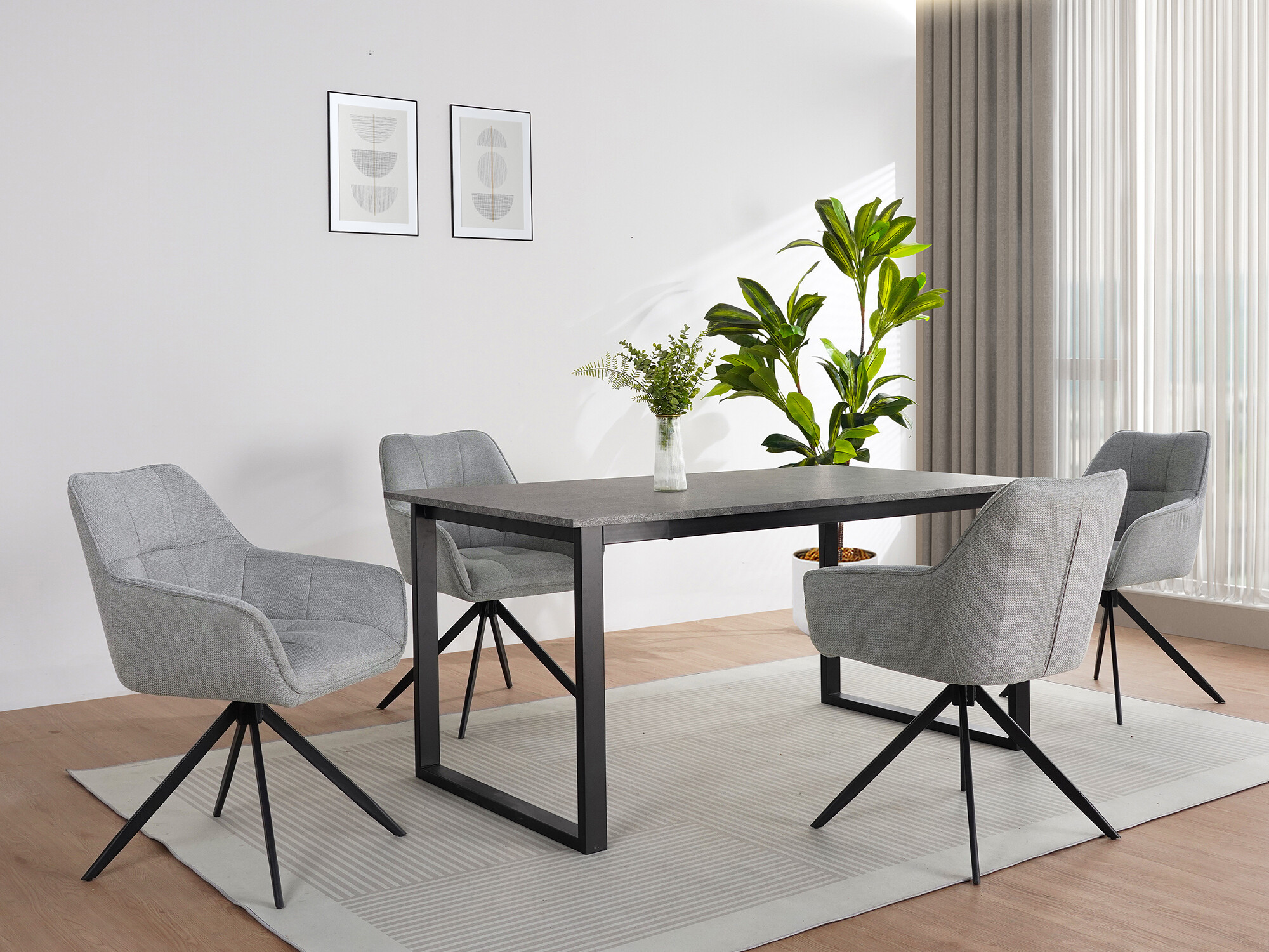 Mesa Denton 1538 (Preto + Cimento)