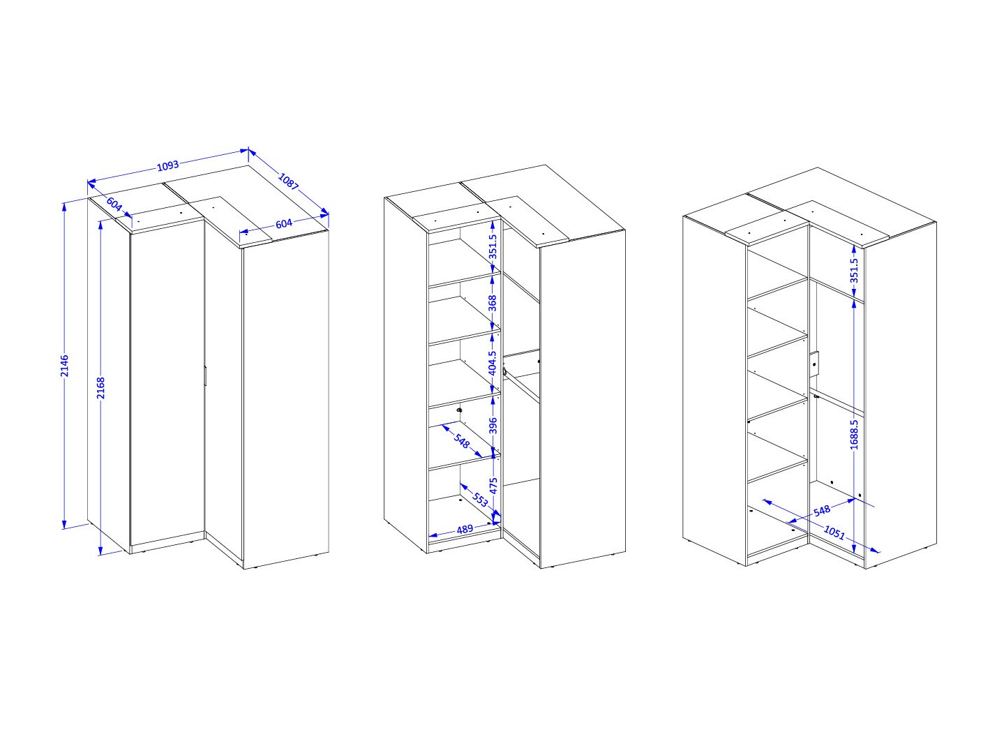 Roupeiro de canto Nolcala 107 (Carvalho + Bege)