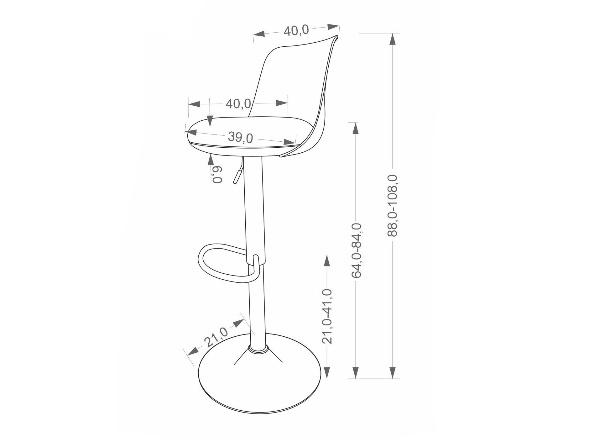 Banco de bar Houston 2104 (Cinzento + Castanho claro)