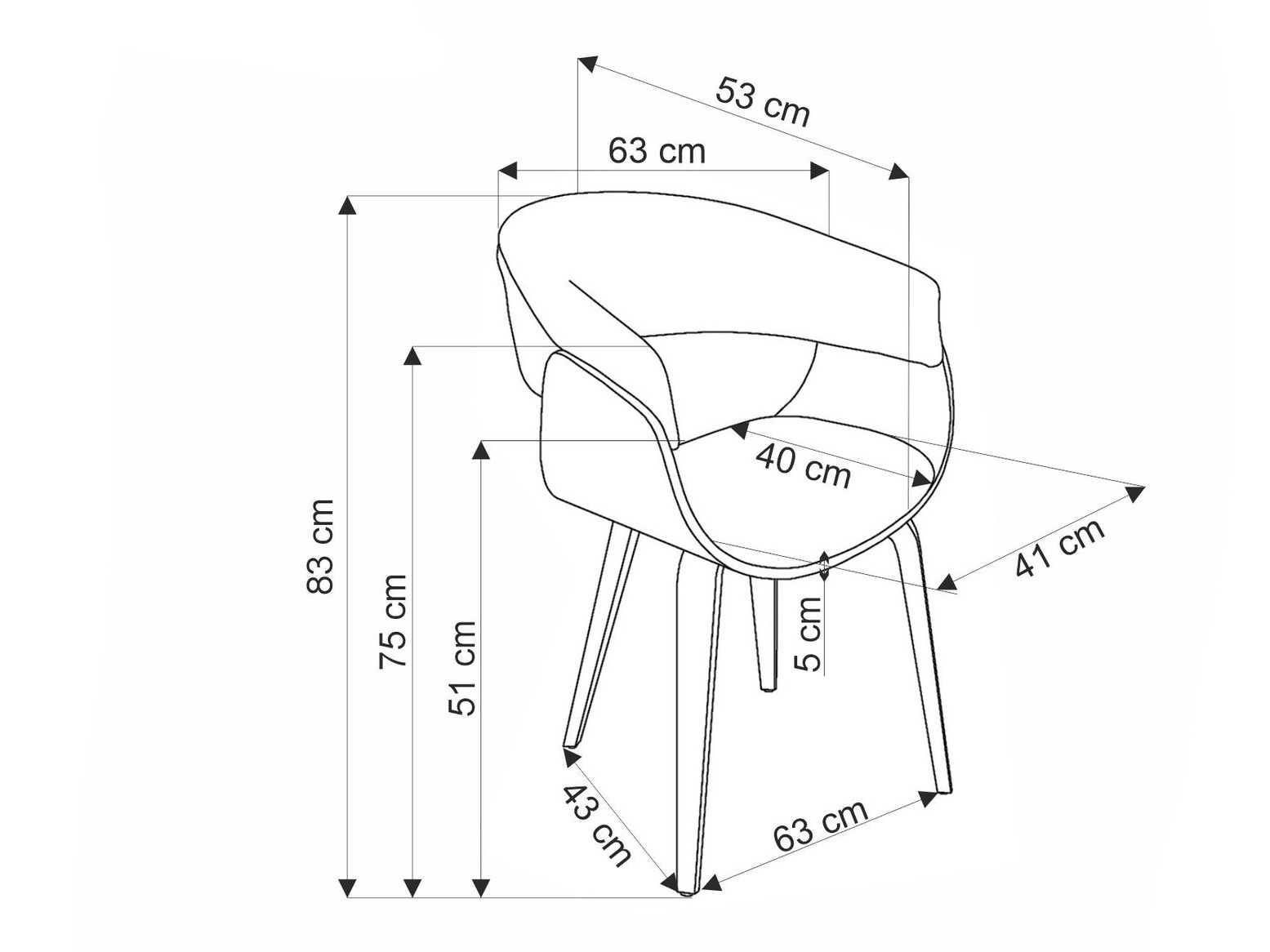 Cadeira Houston 1597 (Cinzento + Nogueira)