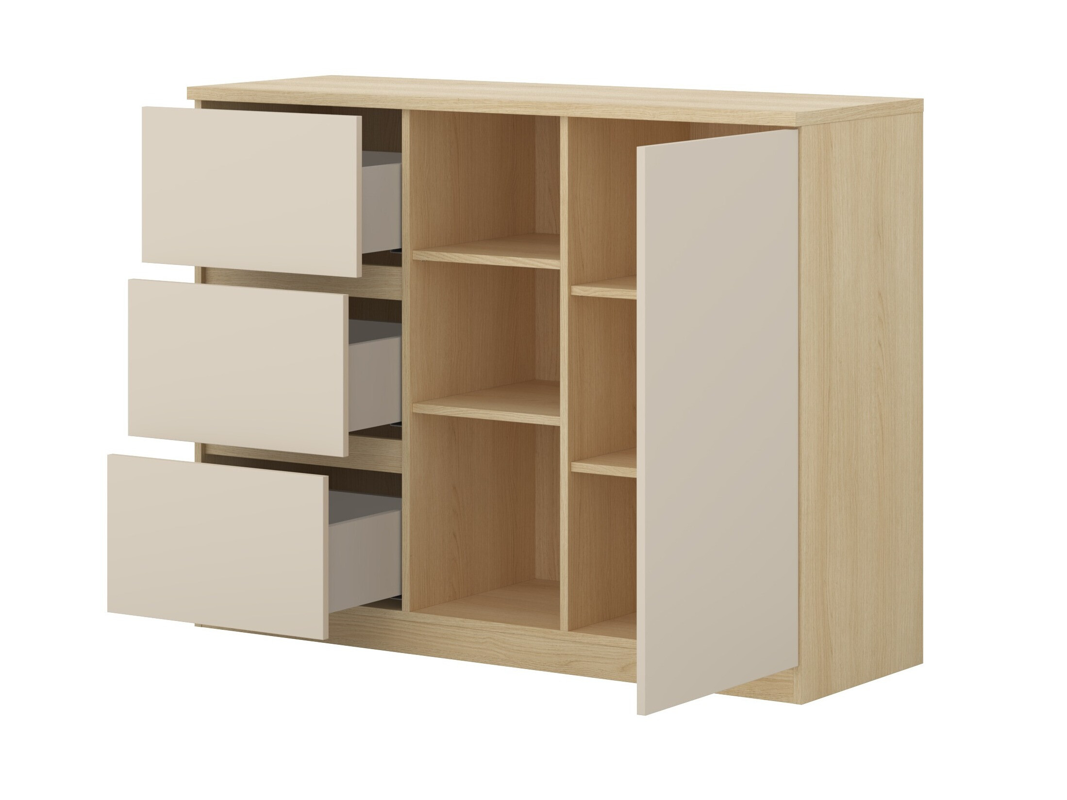 Cómoda Nolcala 109 (Carvalho + Bege)