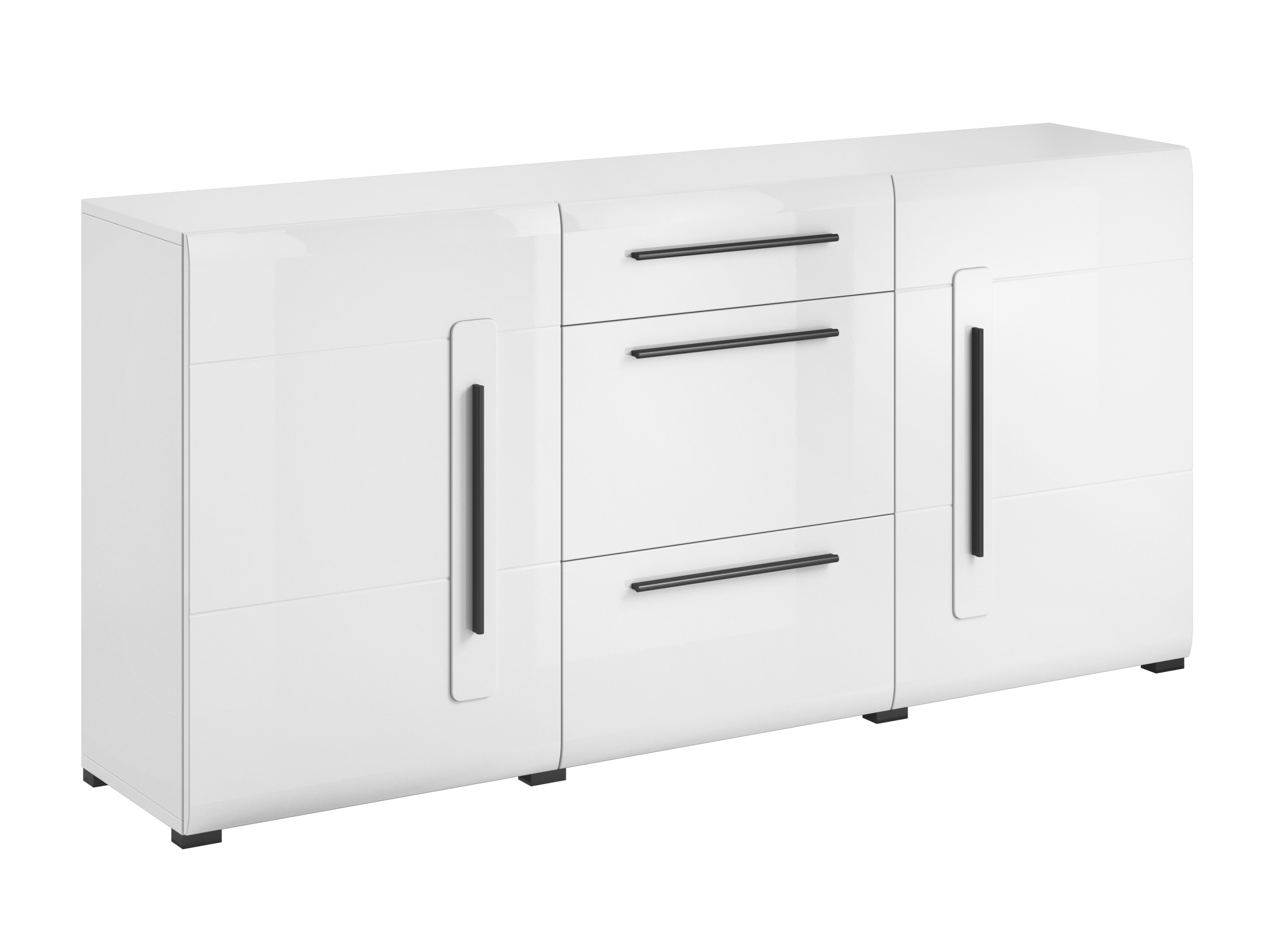 Cómoda Ophsalu 108 (Branco + Branco brilhante)