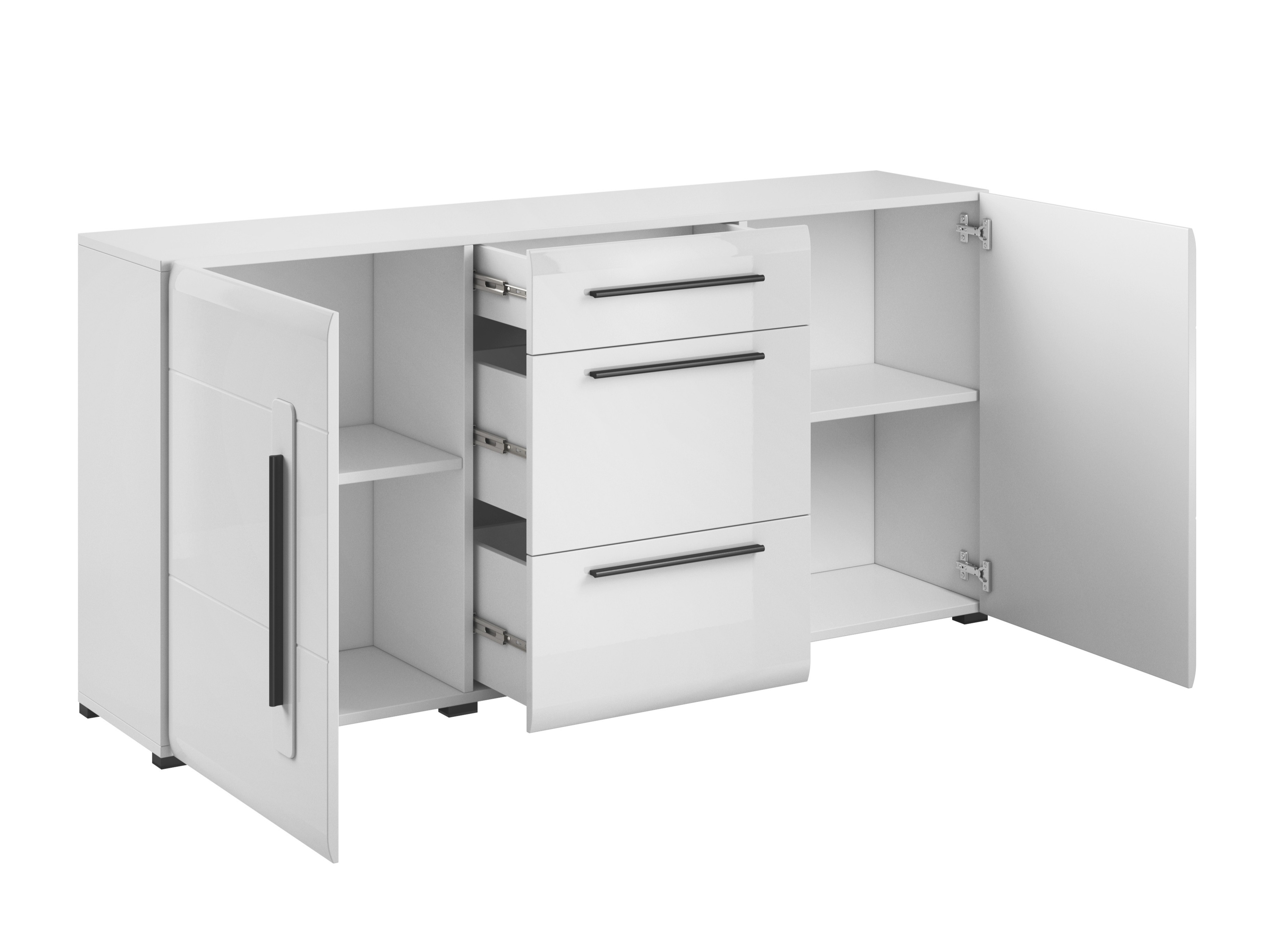 Cómoda Ophsalu 108 (Branco + Branco brilhante)