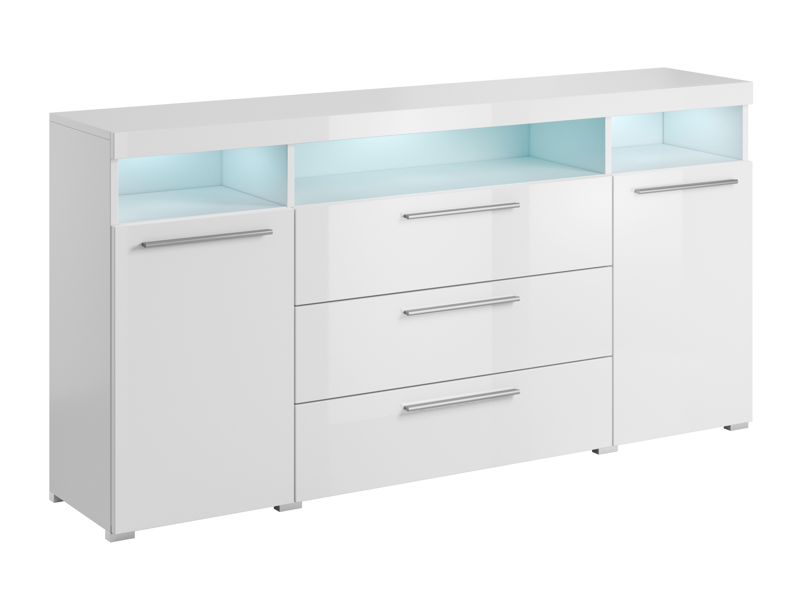 Cómoda Torvire 109 (Branco + Branco brilhante)