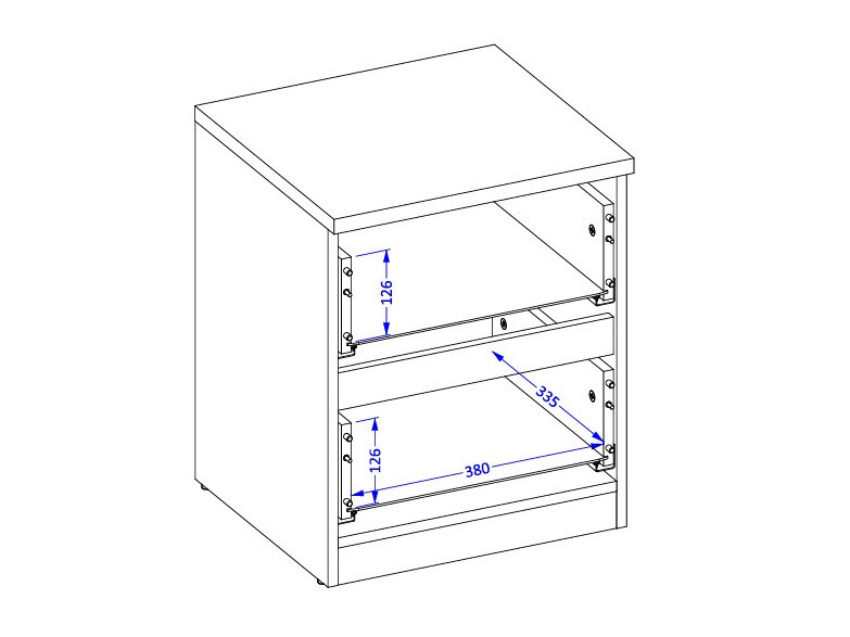 Mesa de cabeceira Nolcala 108 (Carvalho + Bege)