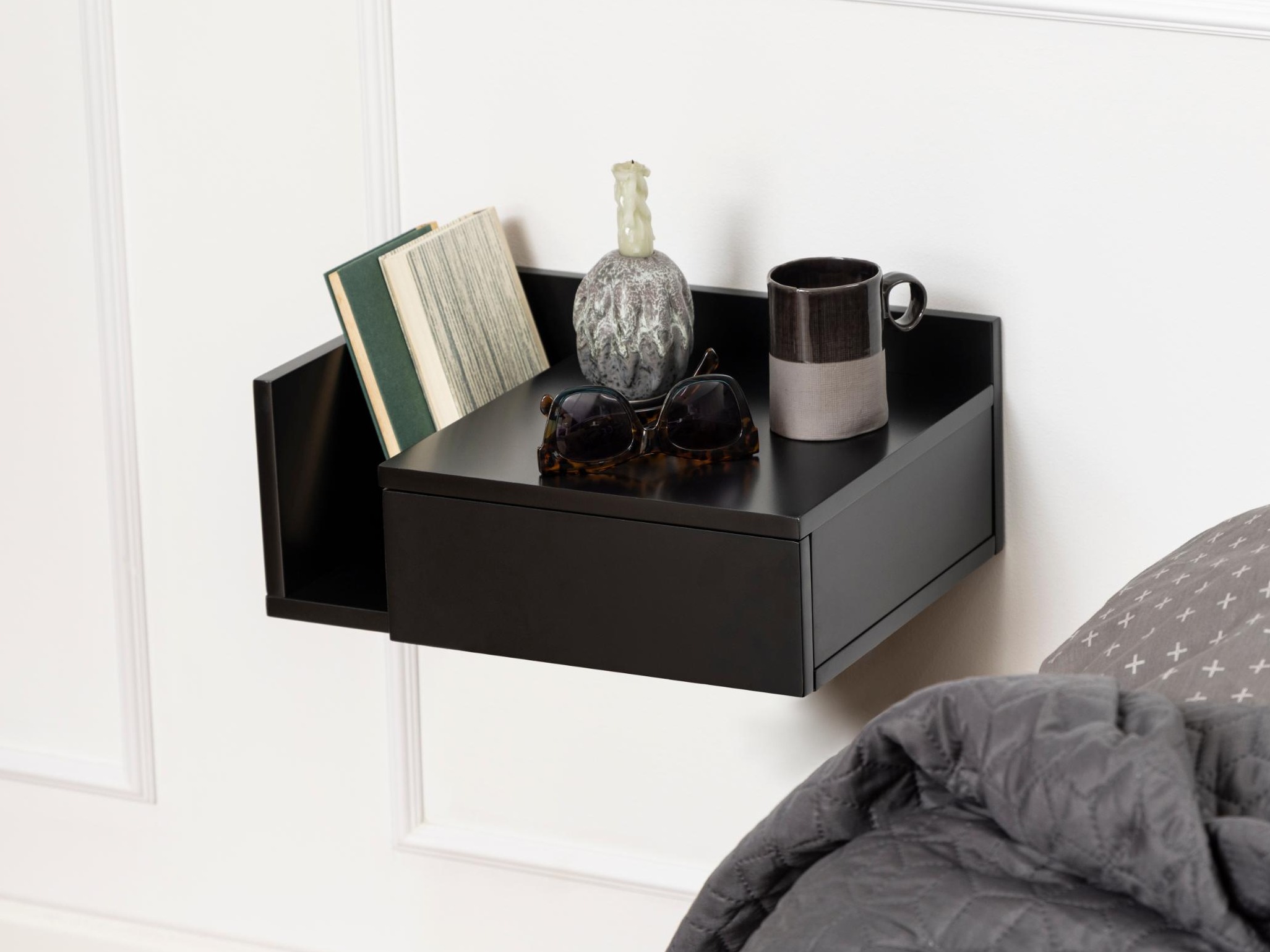 Mesa de cabeceira Norsica 969 (Preto)