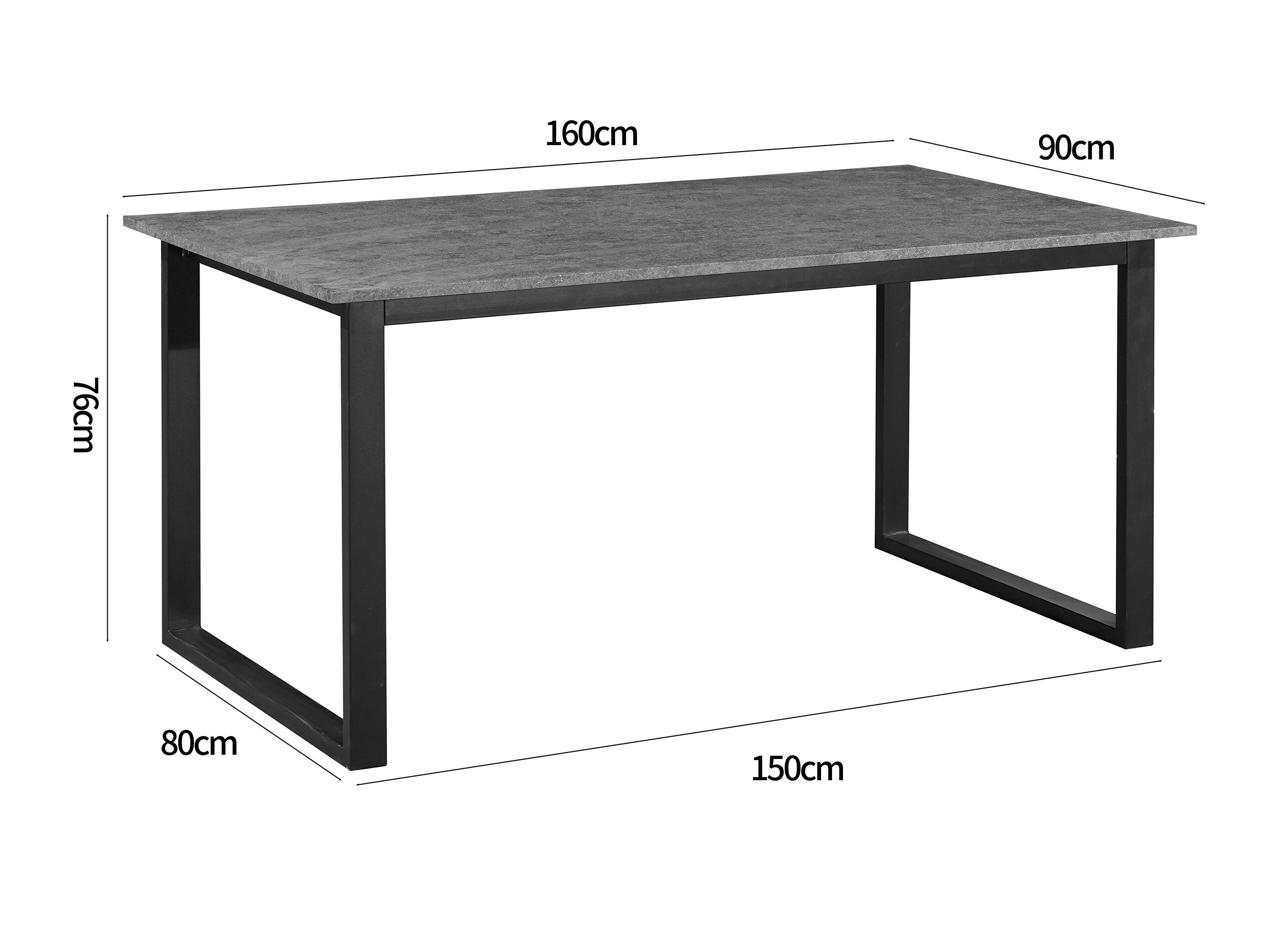 Mesa Denton 1538 (Preto + Cimento)