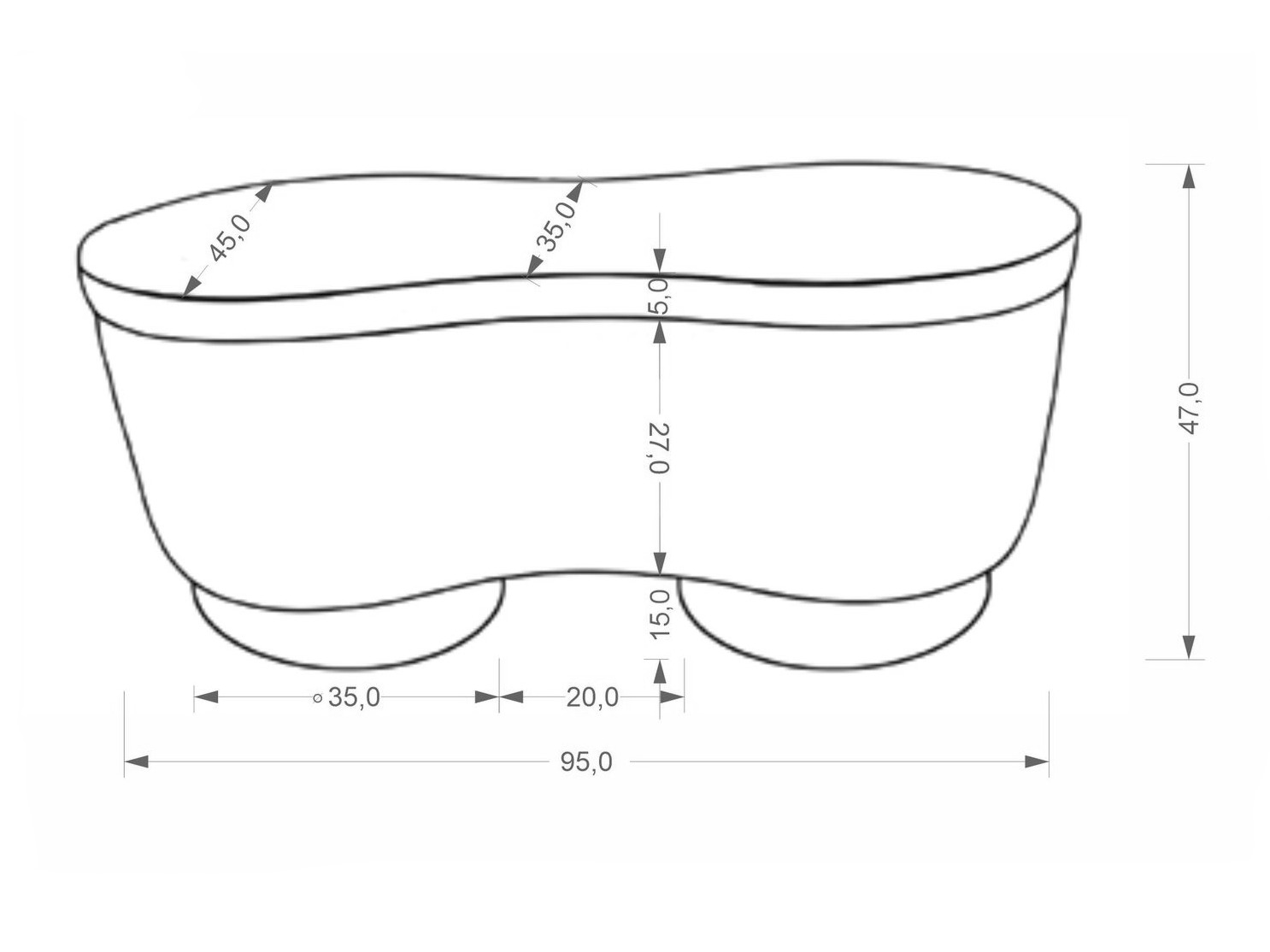 Banco estofado Houston 2110 (Cinzento)