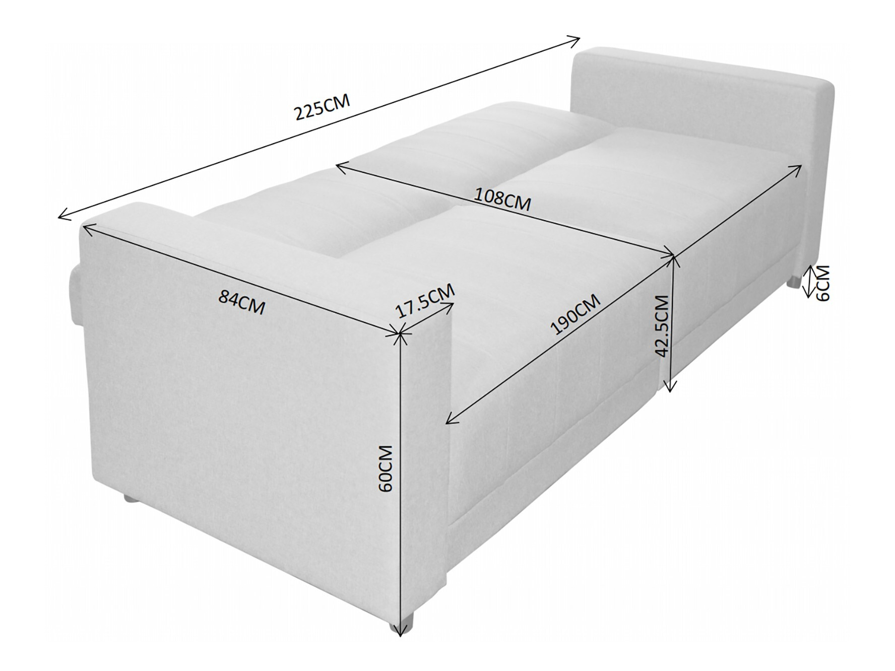 Sofá-cama Tulsa 679 (Creme)