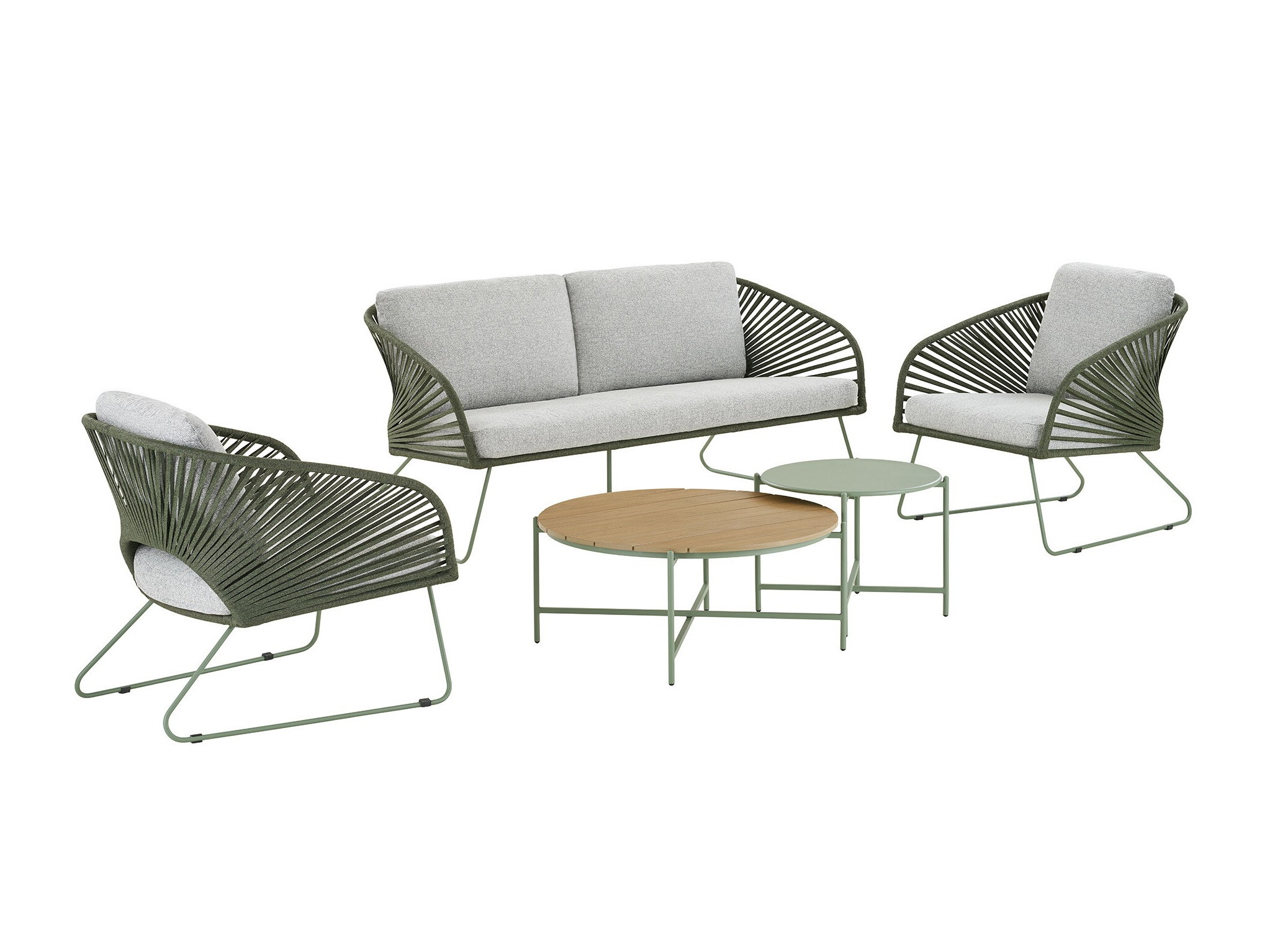 Conjunto de mobiliário para o exterior Brea 298 (Cinzento + Verde)