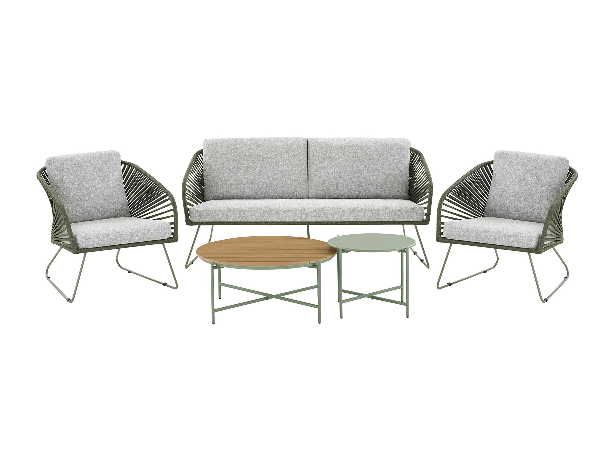 Conjunto de mobiliário para o exterior Brea 298 (Cinzento + Verde)