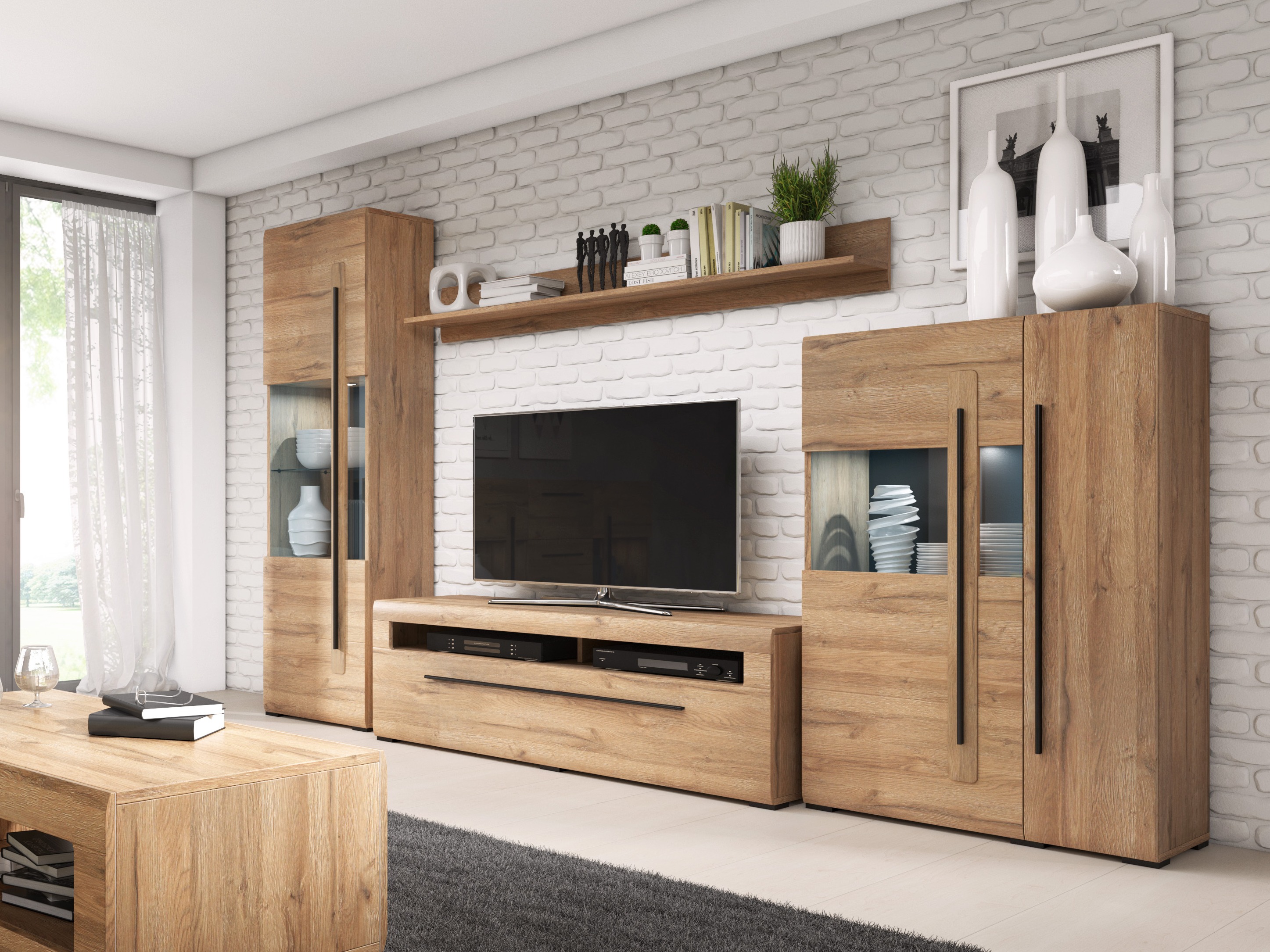 Estante de parede Ophsalu 100 (Carvalho Grandson)